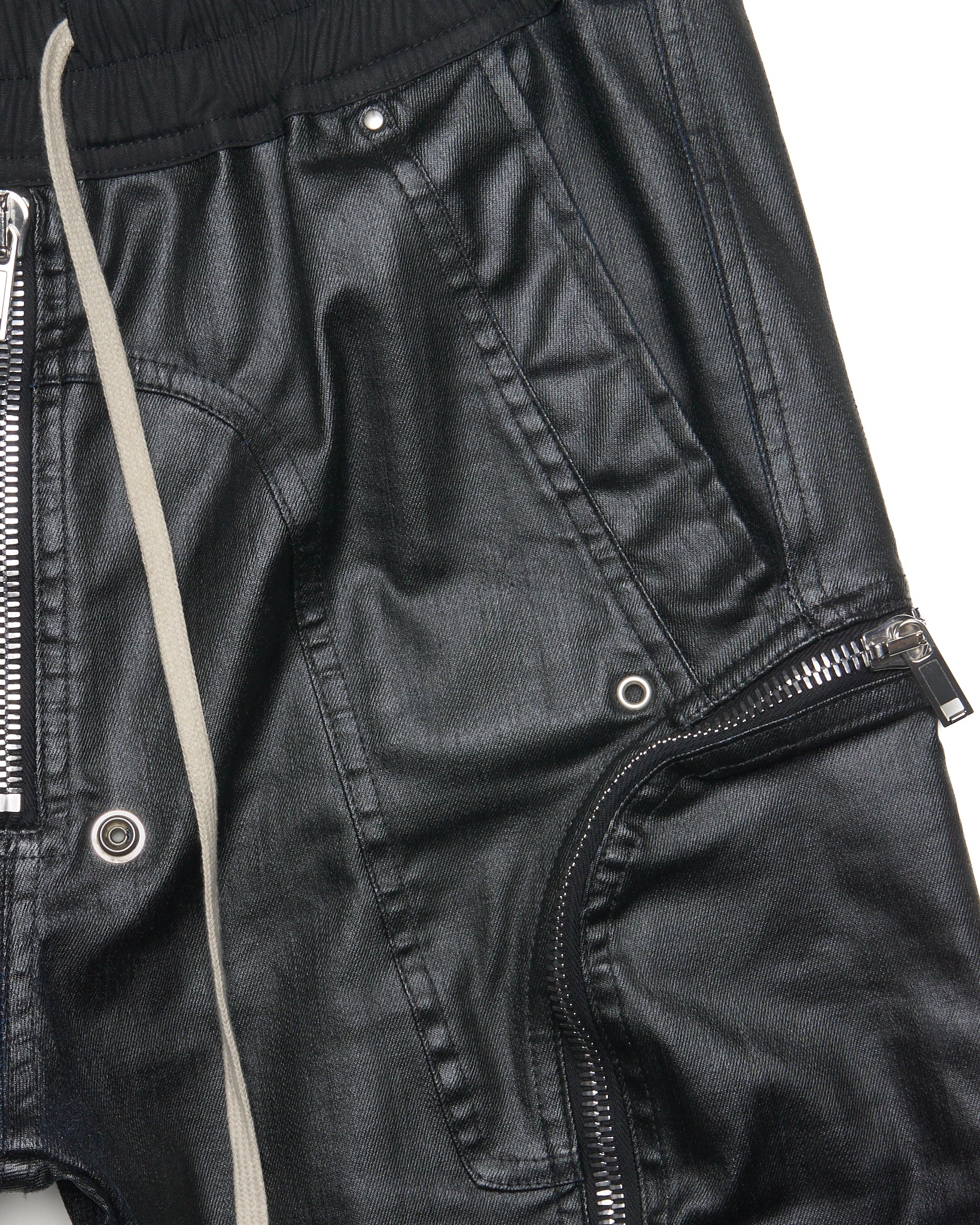 S/S20 Rick Owens ‘TECUATL’ Coated Linen Cargo Joggers