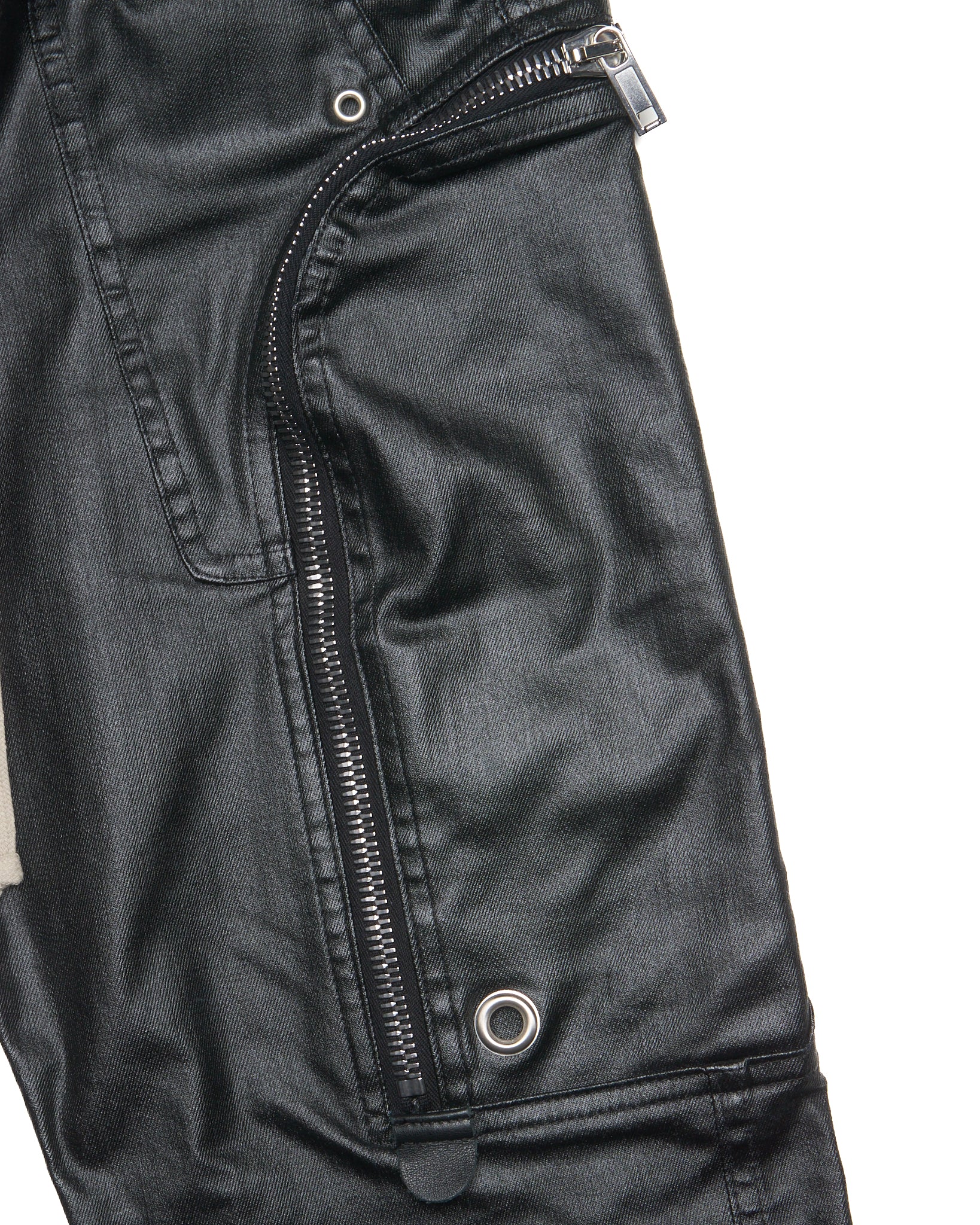S/S20 Rick Owens ‘TECUATL’ Coated Linen Cargo Joggers