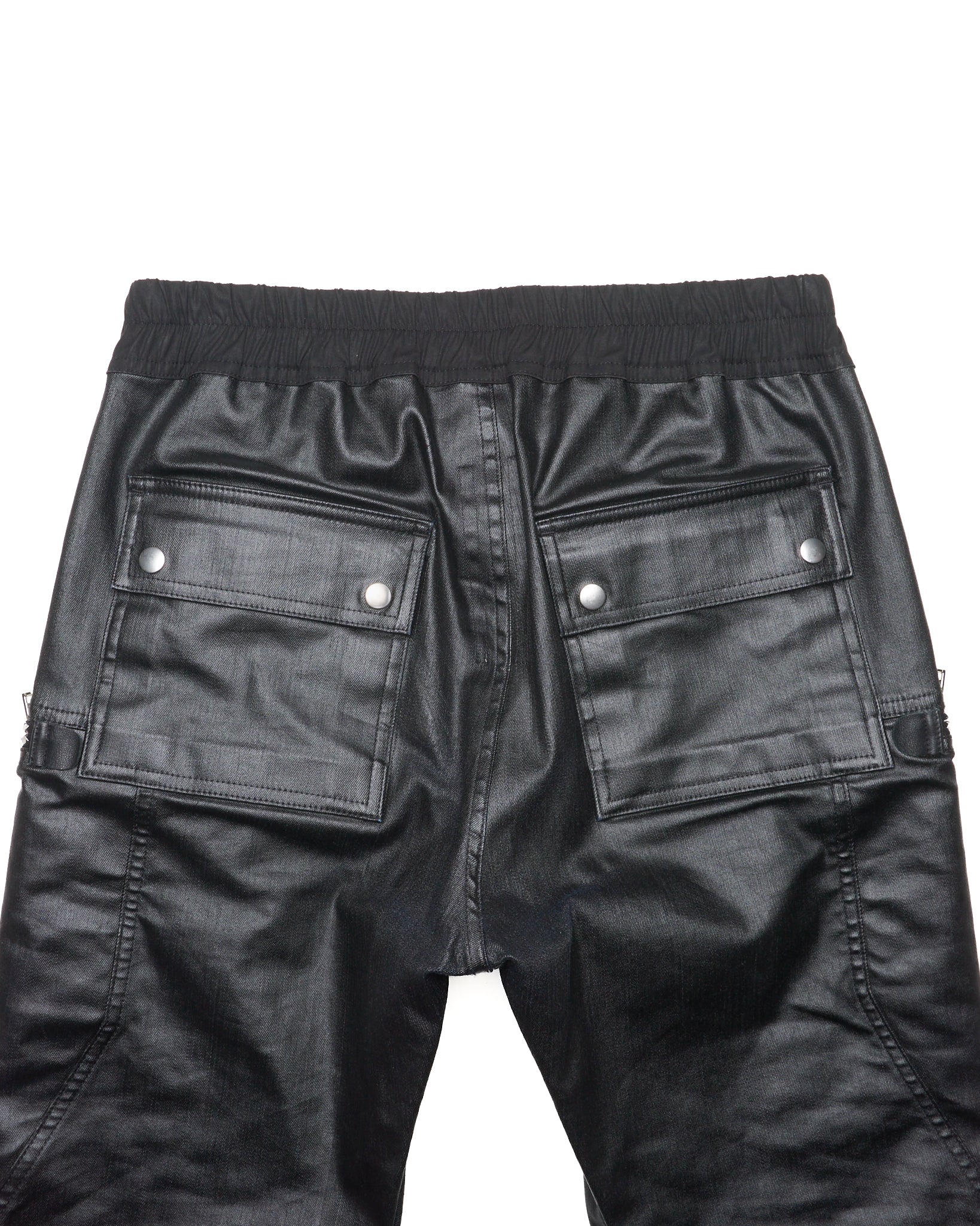 S/S20 Rick Owens ‘TECUATL’ Coated Linen Cargo Joggers