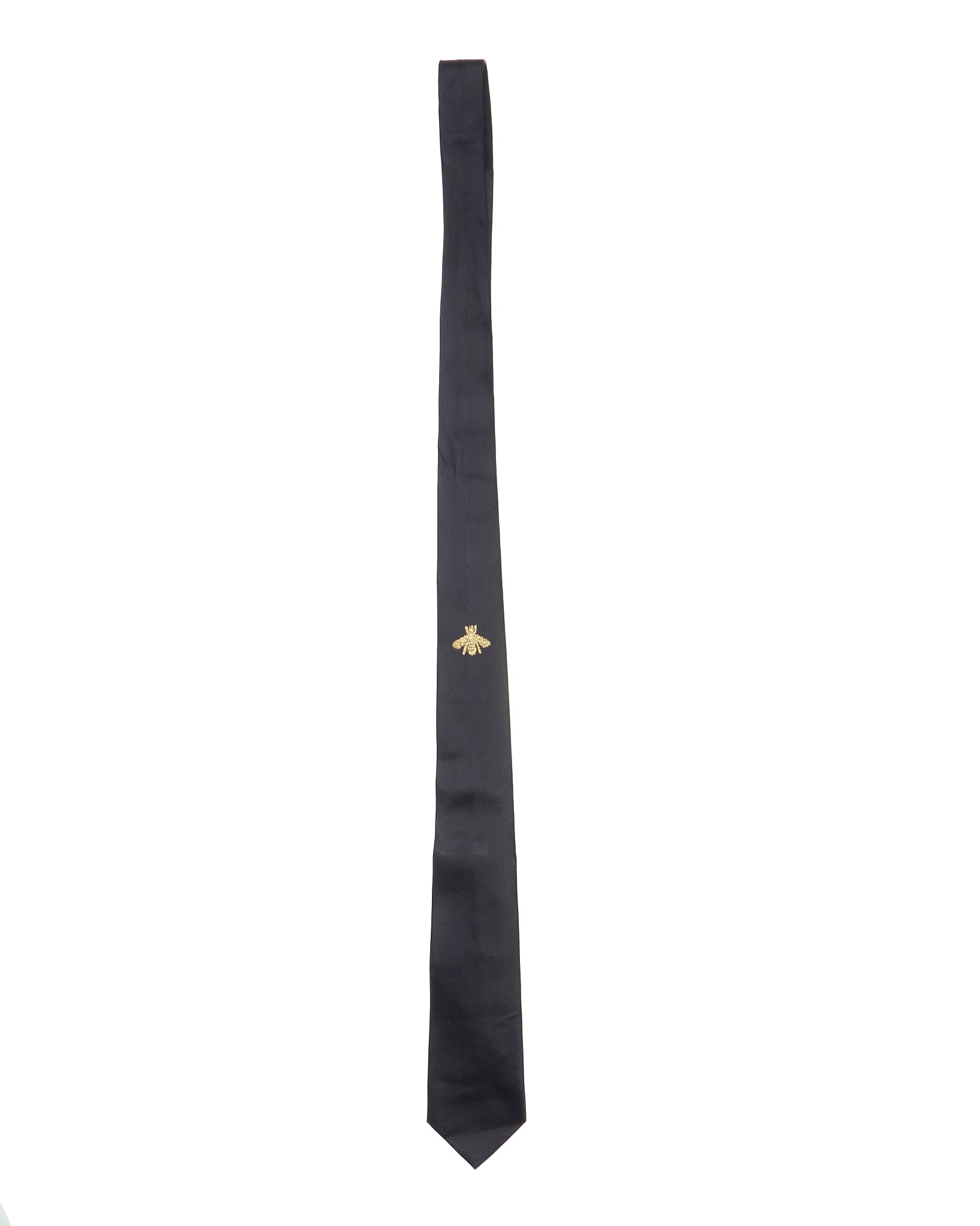 Gucci Gold Bee Embroidered Necktie