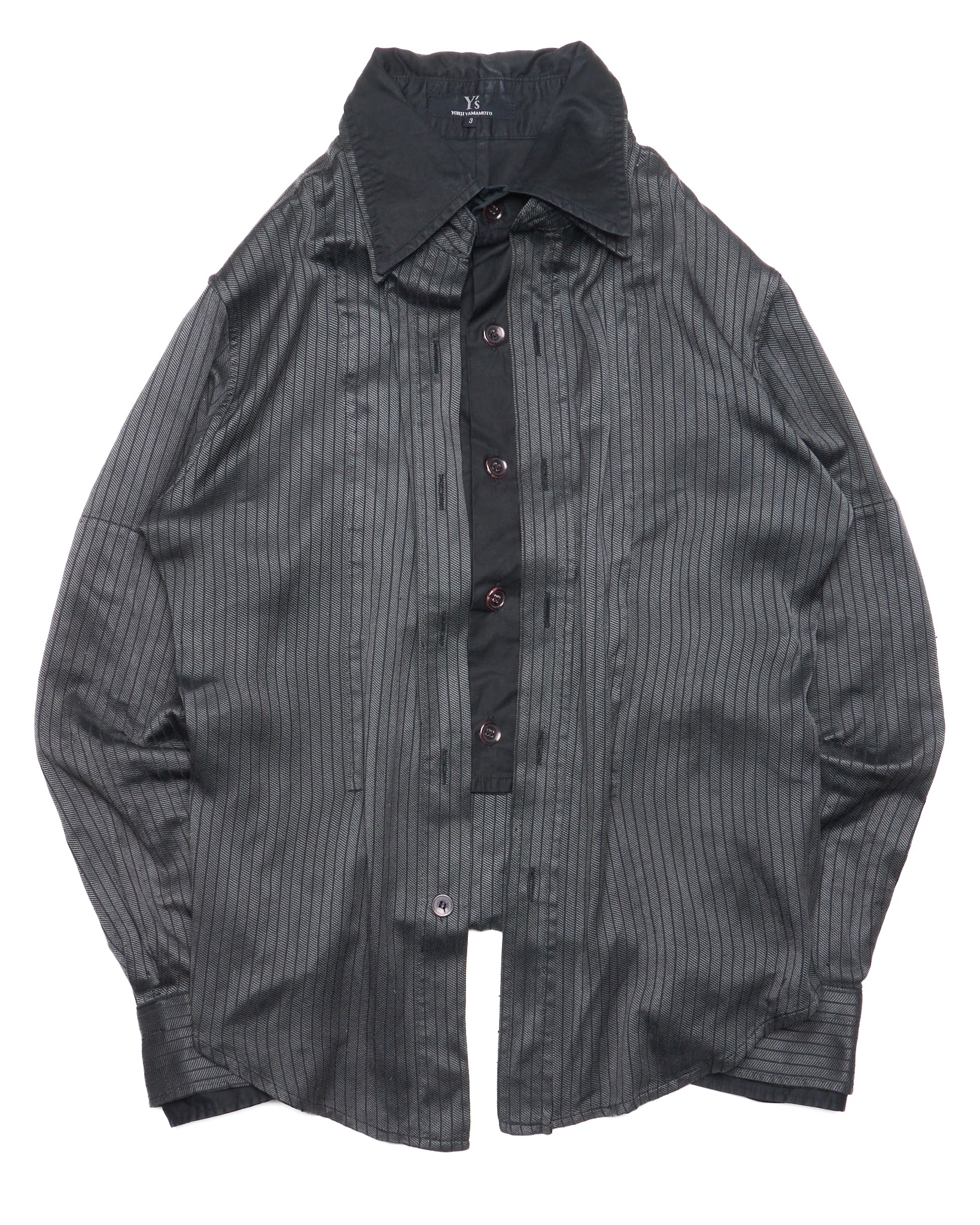 Early 00’s Y’s Black Pinstripe Button-Up