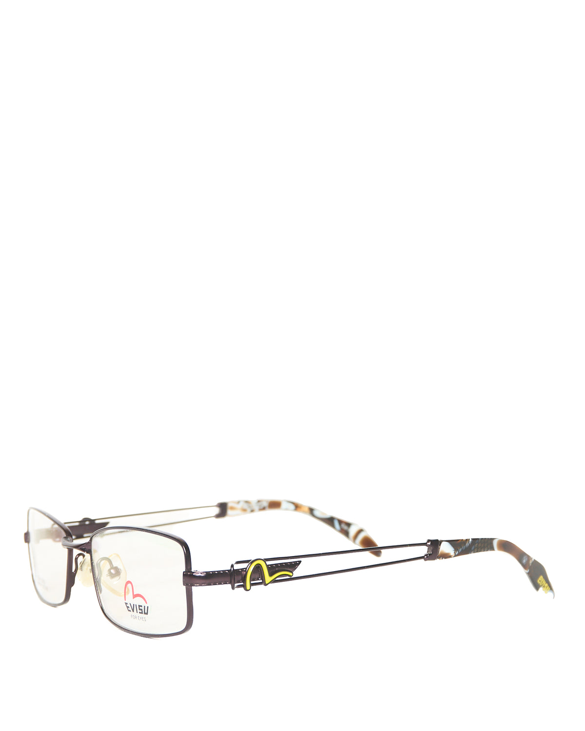 Early 00s EVISU Marble/Python Seagull Clear Glasses