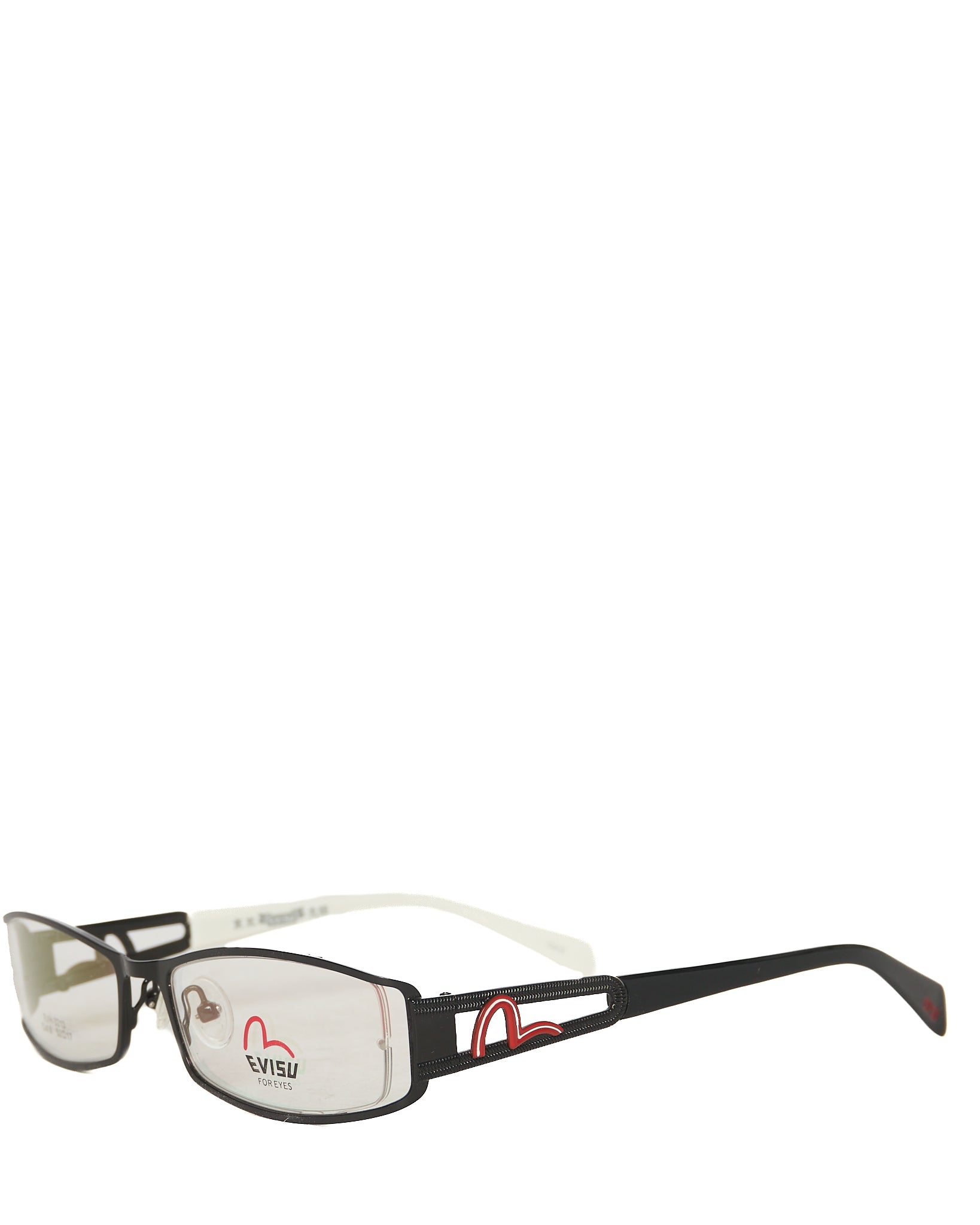 Early 00s EVISU Red Seagull Clear Glasses