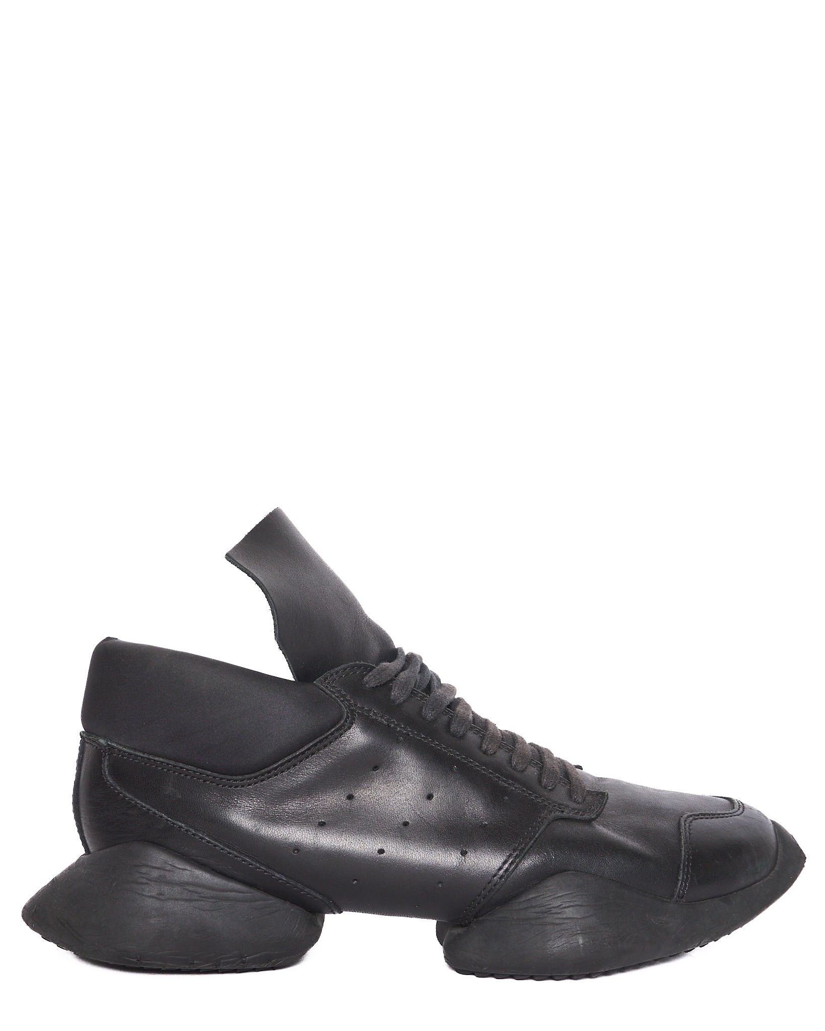 Rick Owens x Adidas Black Leather Tech Runner