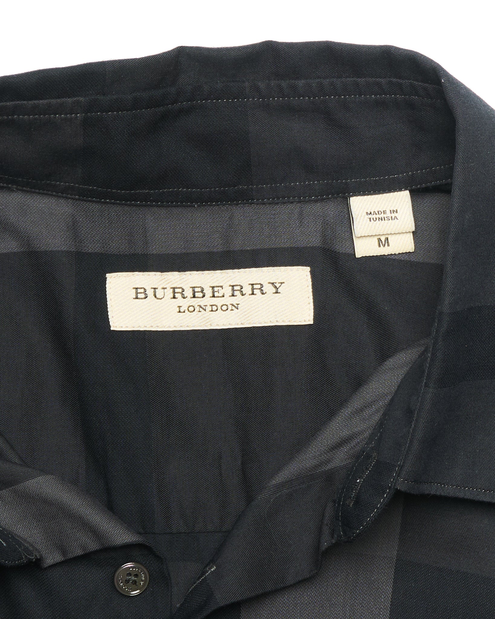 Burberry London Black/Grey Exploded Plaid Dress Shirt