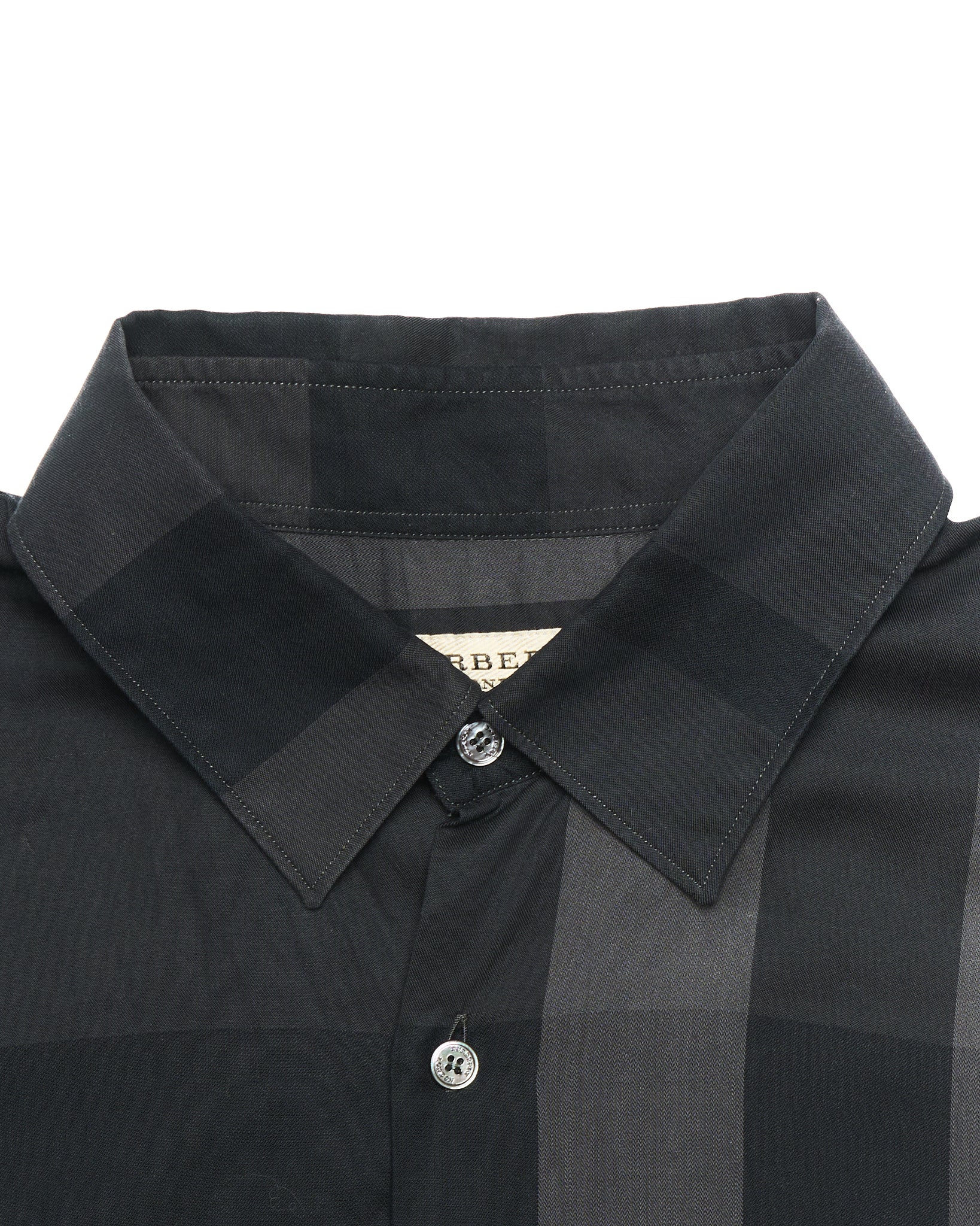 Burberry London Black/Grey Exploded Plaid Dress Shirt