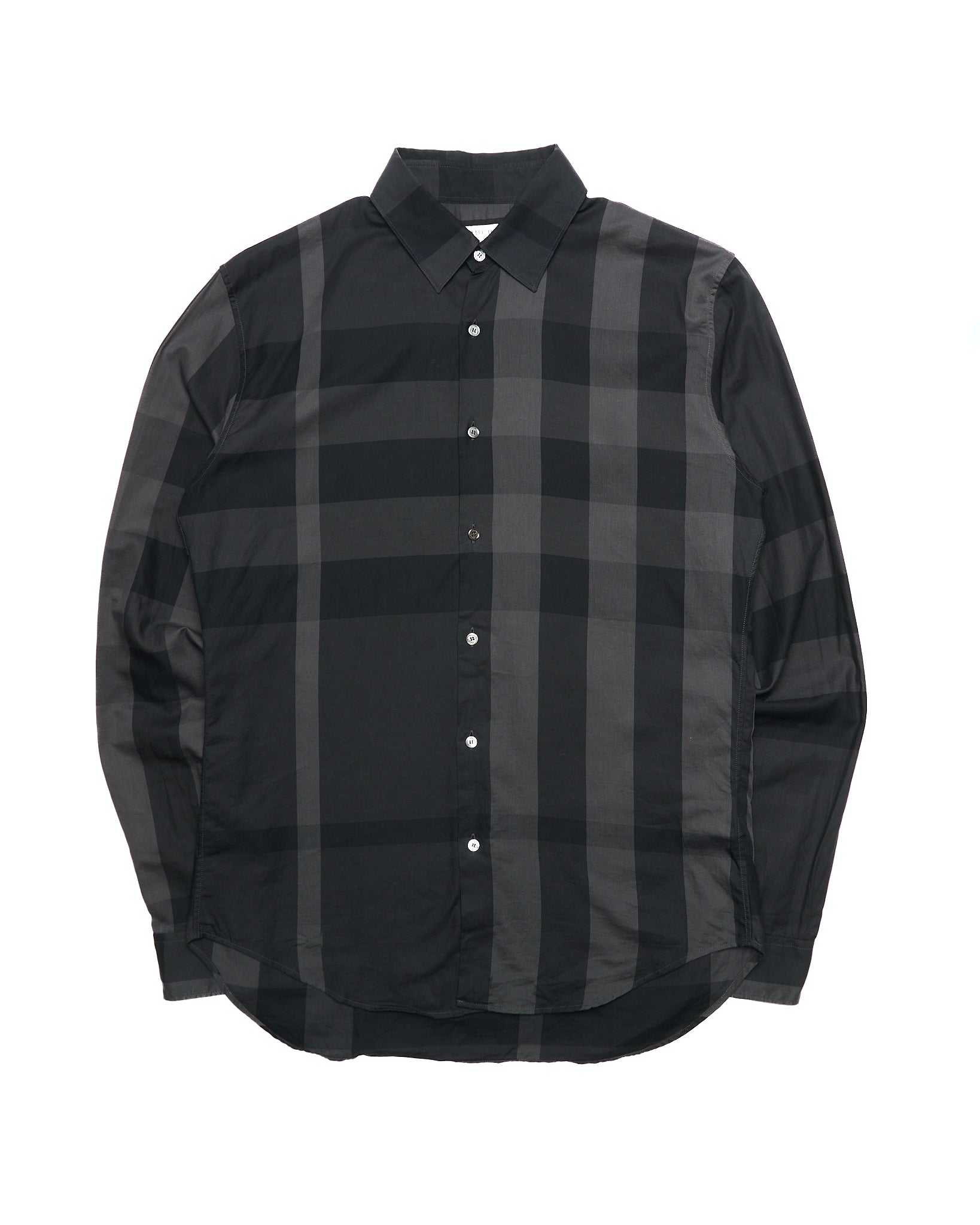 Burberry London Black/Grey Exploded Plaid Dress Shirt