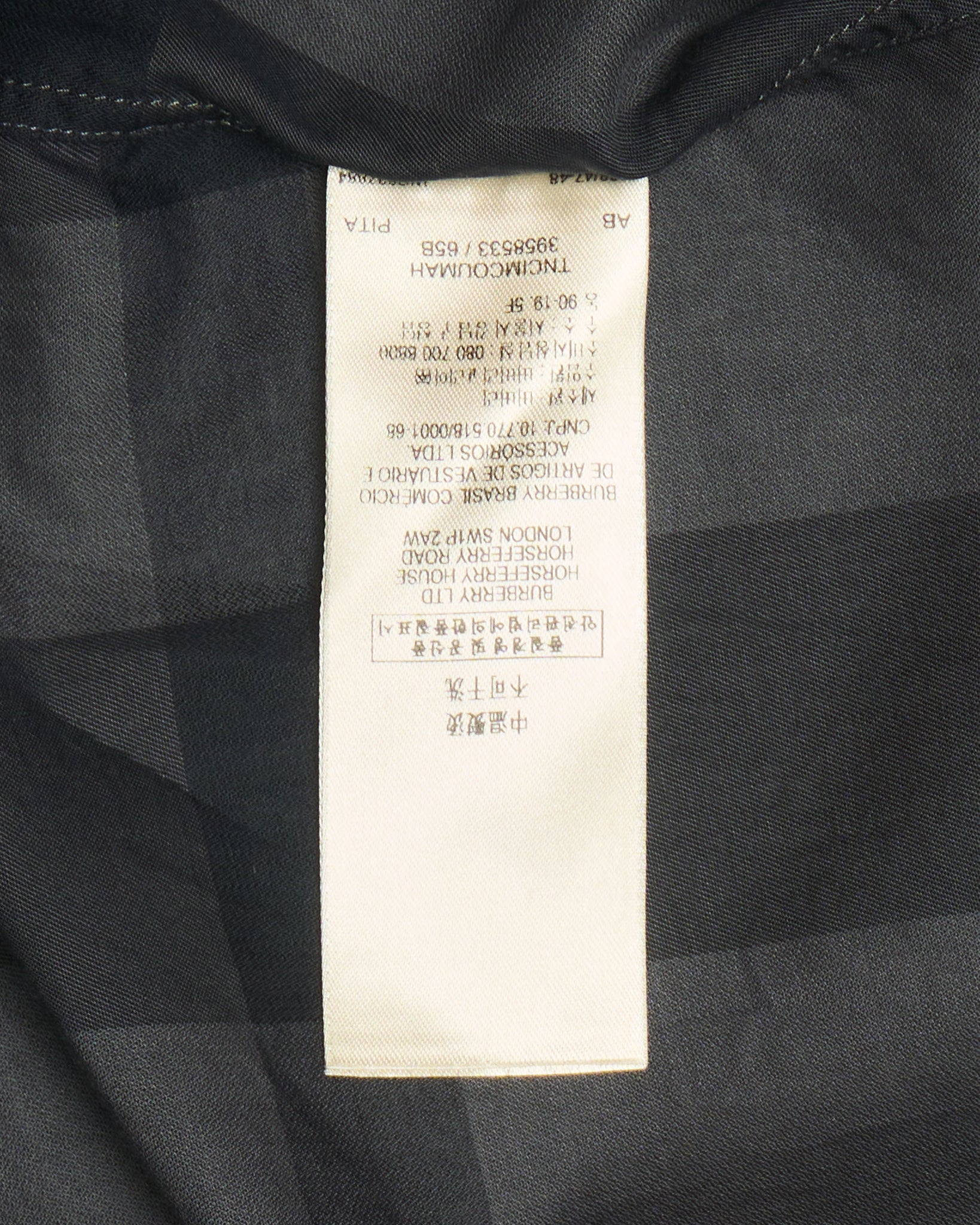 Burberry London Black/Grey Exploded Plaid Dress Shirt