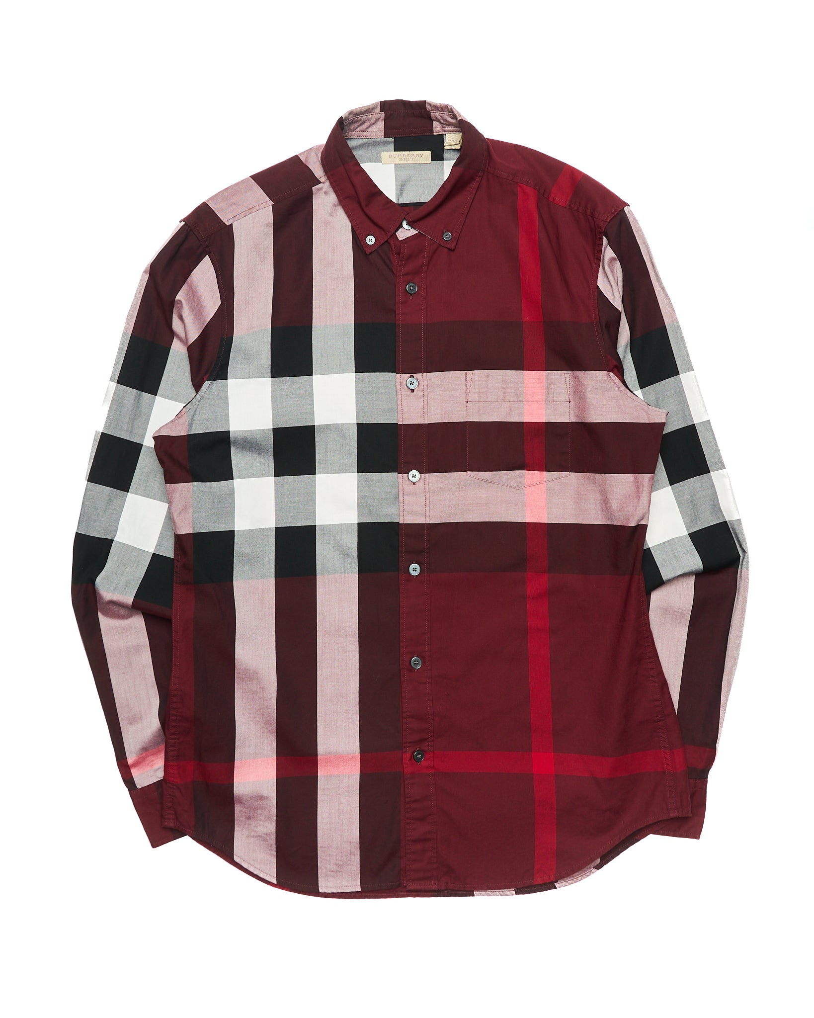 Burberry Brit Red/White Exploded Plaid Dress Shirt