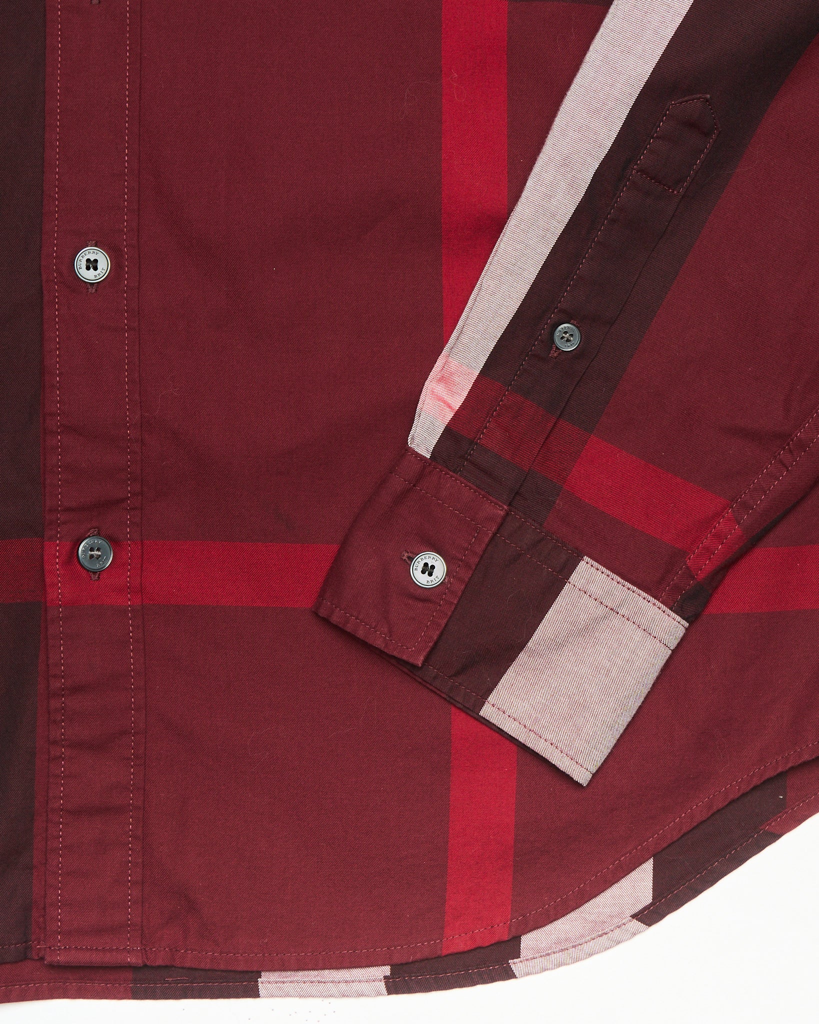 Burberry Brit Red/White Exploded Plaid Dress Shirt