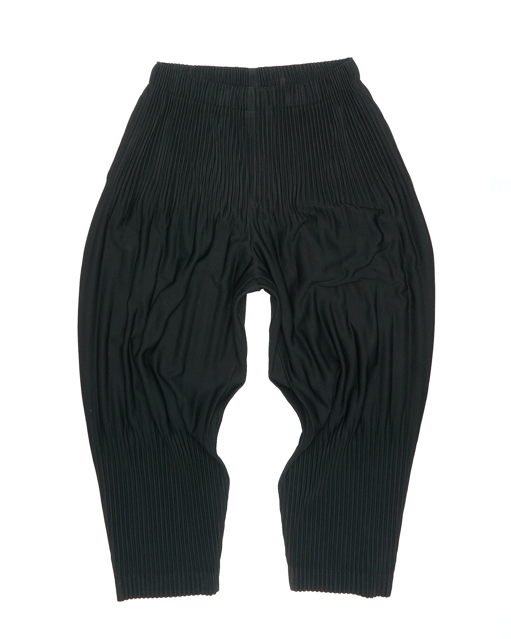 Issey Miyake Homme Plissé Black Cropped Jogger Pleated Pant