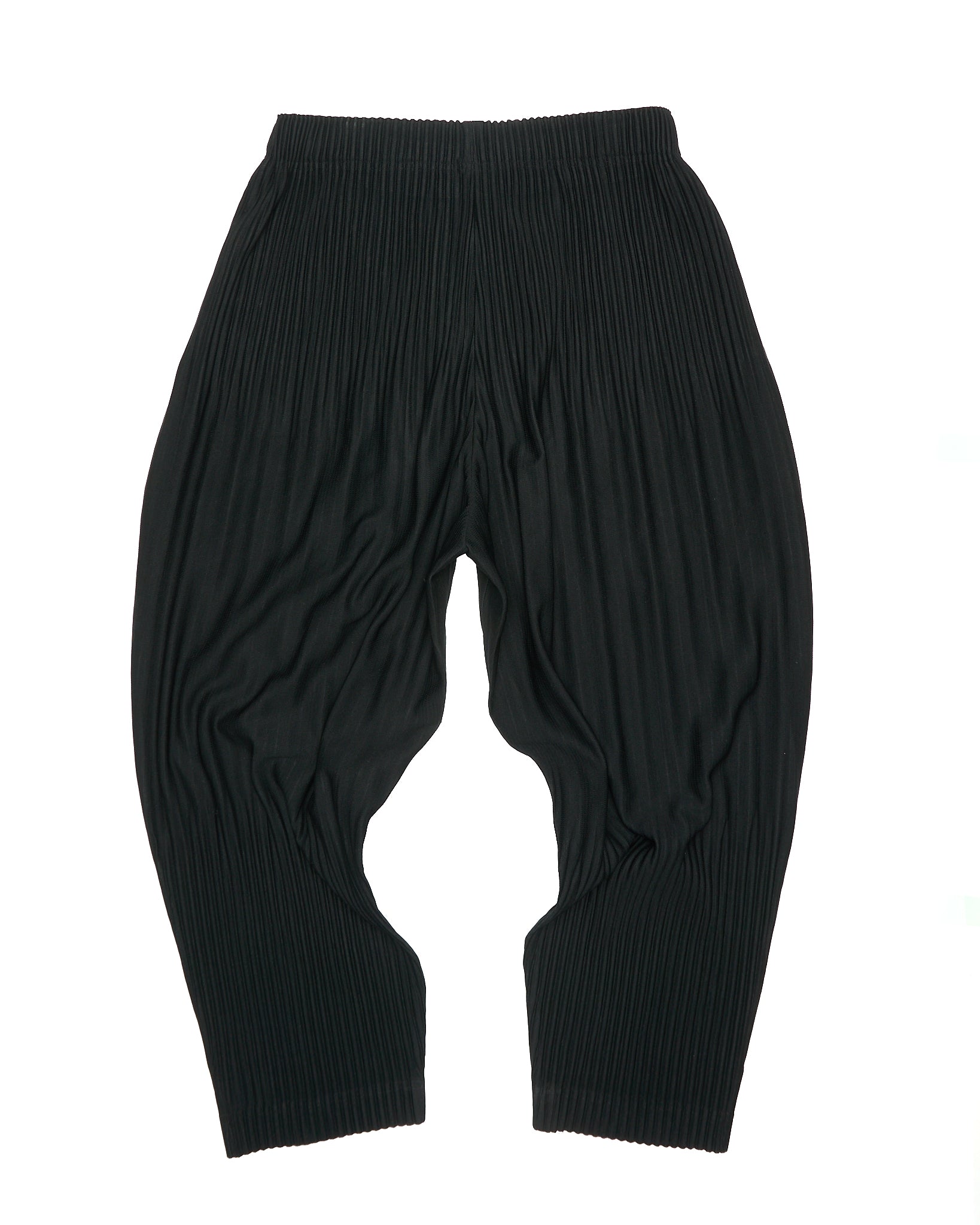 Issey Miyake Homme Plissé Black Cropped Jogger Pleated Pant