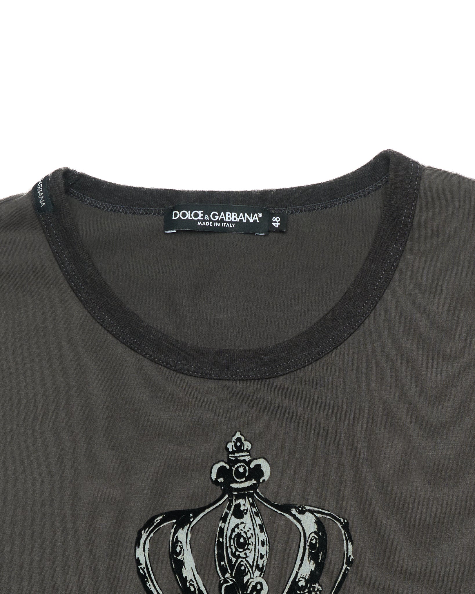 S/S17 Dolce & Gabbana “Royal Firearm” Grey Felt-Print Tee Shirt