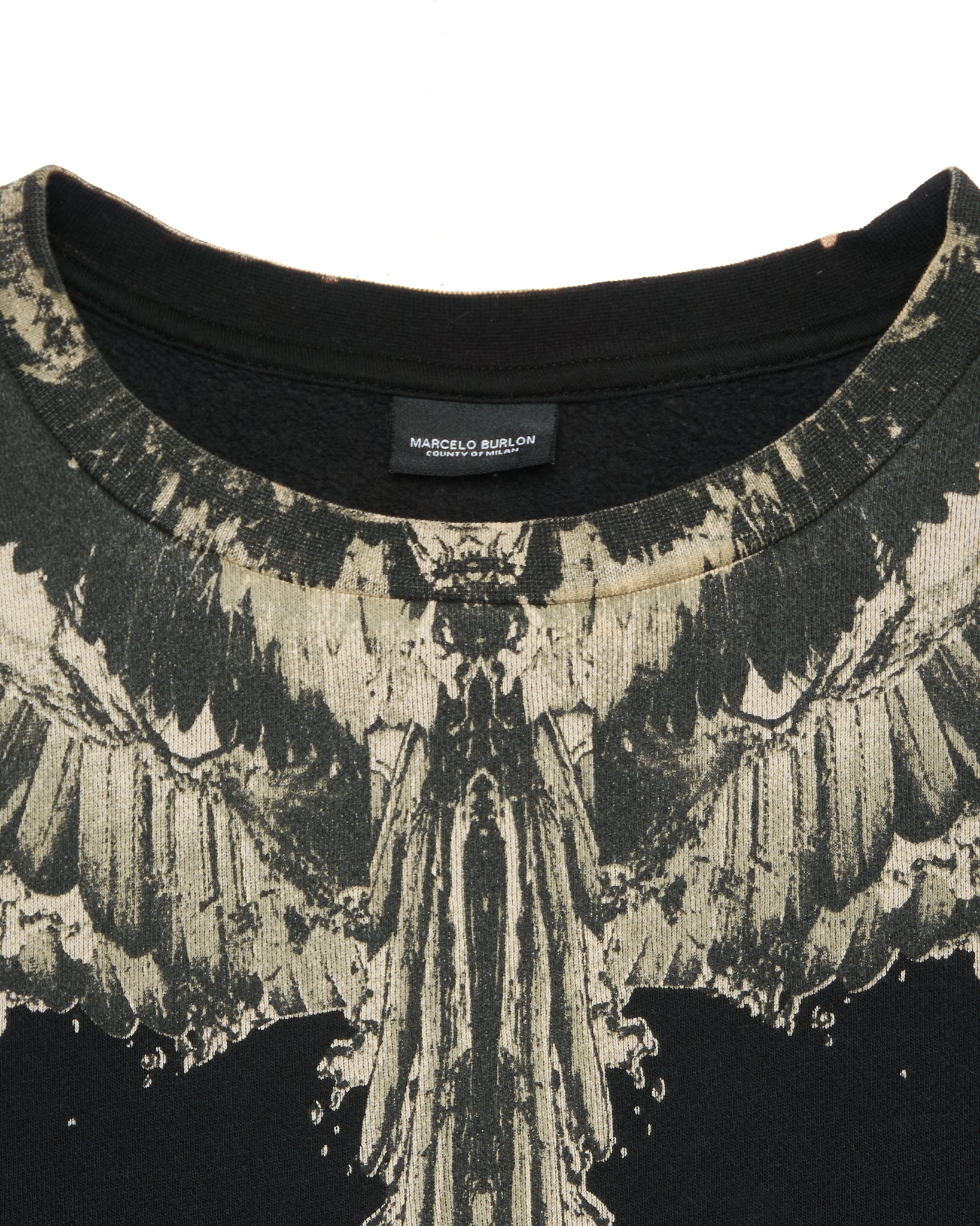 Marcelo Burlon County of Milan Wings Black/Tan Crewneck Sweatshirt