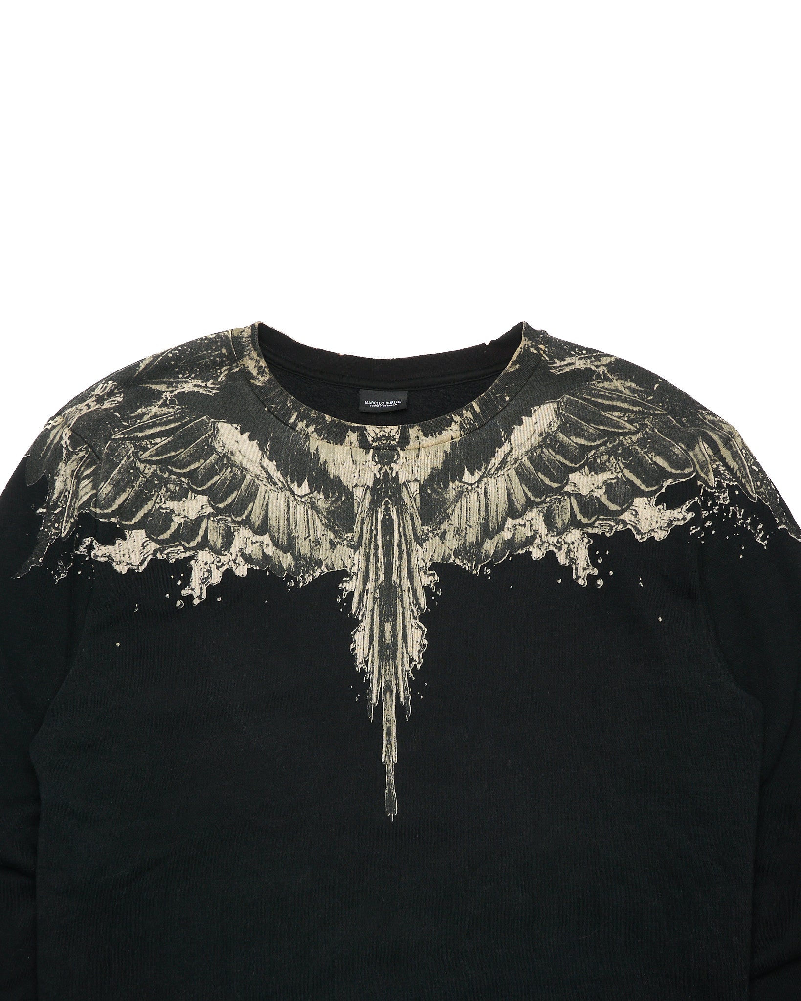 Marcelo Burlon County of Milan Wings Black/Tan Crewneck Sweatshirt
