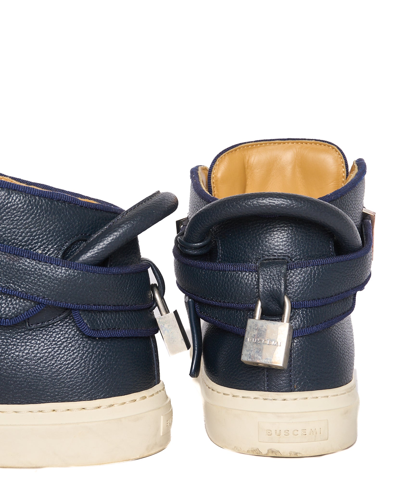 Buscemi 100MM High-Top Navy Lock Sneaker