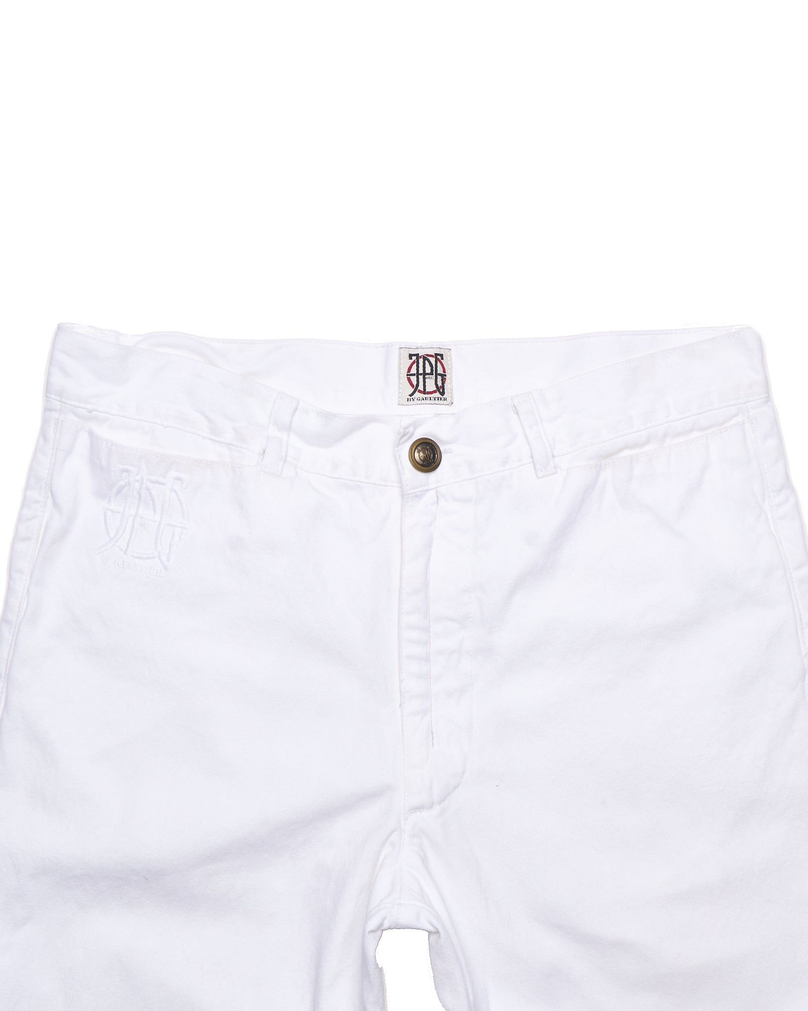 Late 90s JPG by Jean Paul Gaultier White Zipper Pant