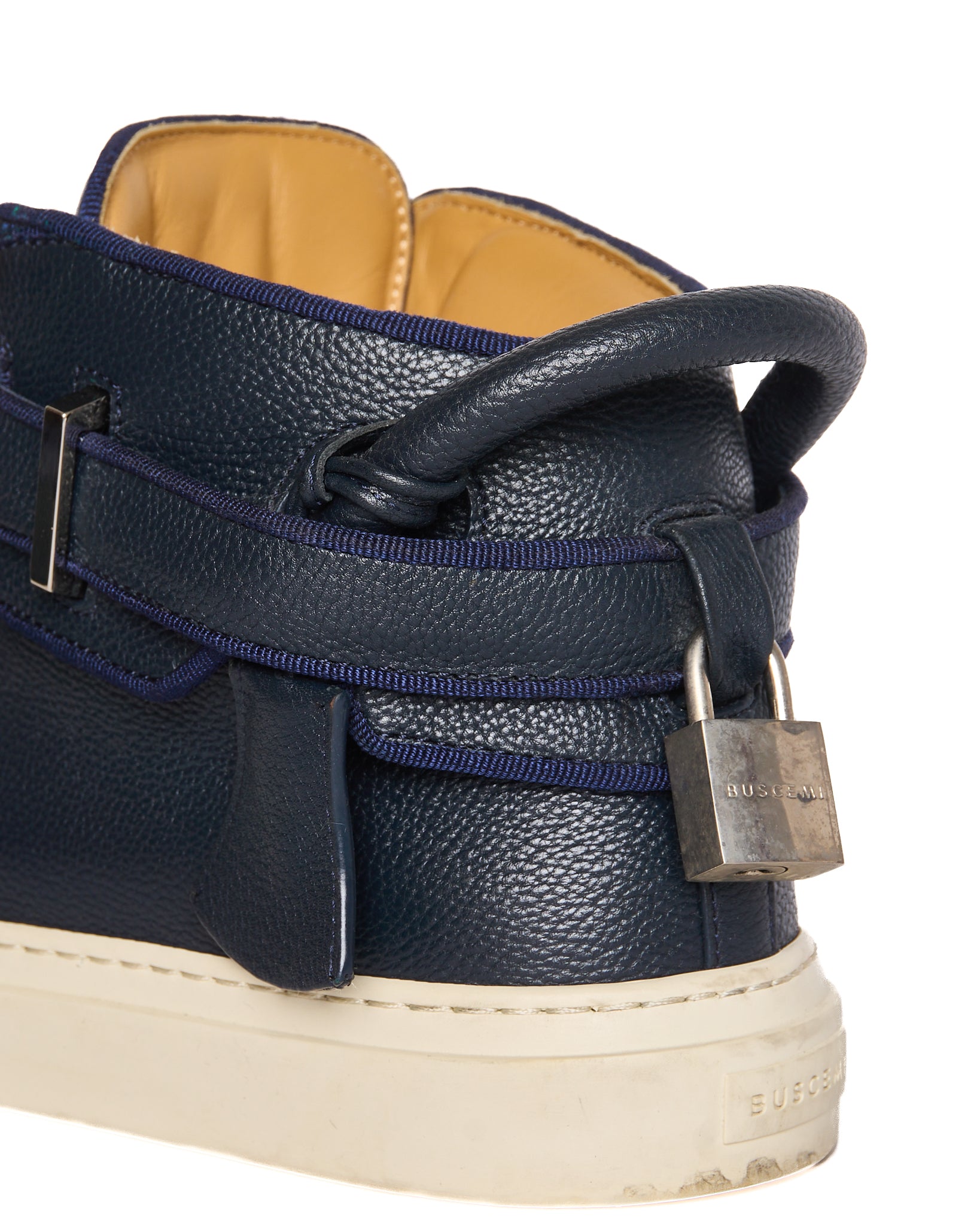 Buscemi 100MM High-Top Navy Lock Sneaker