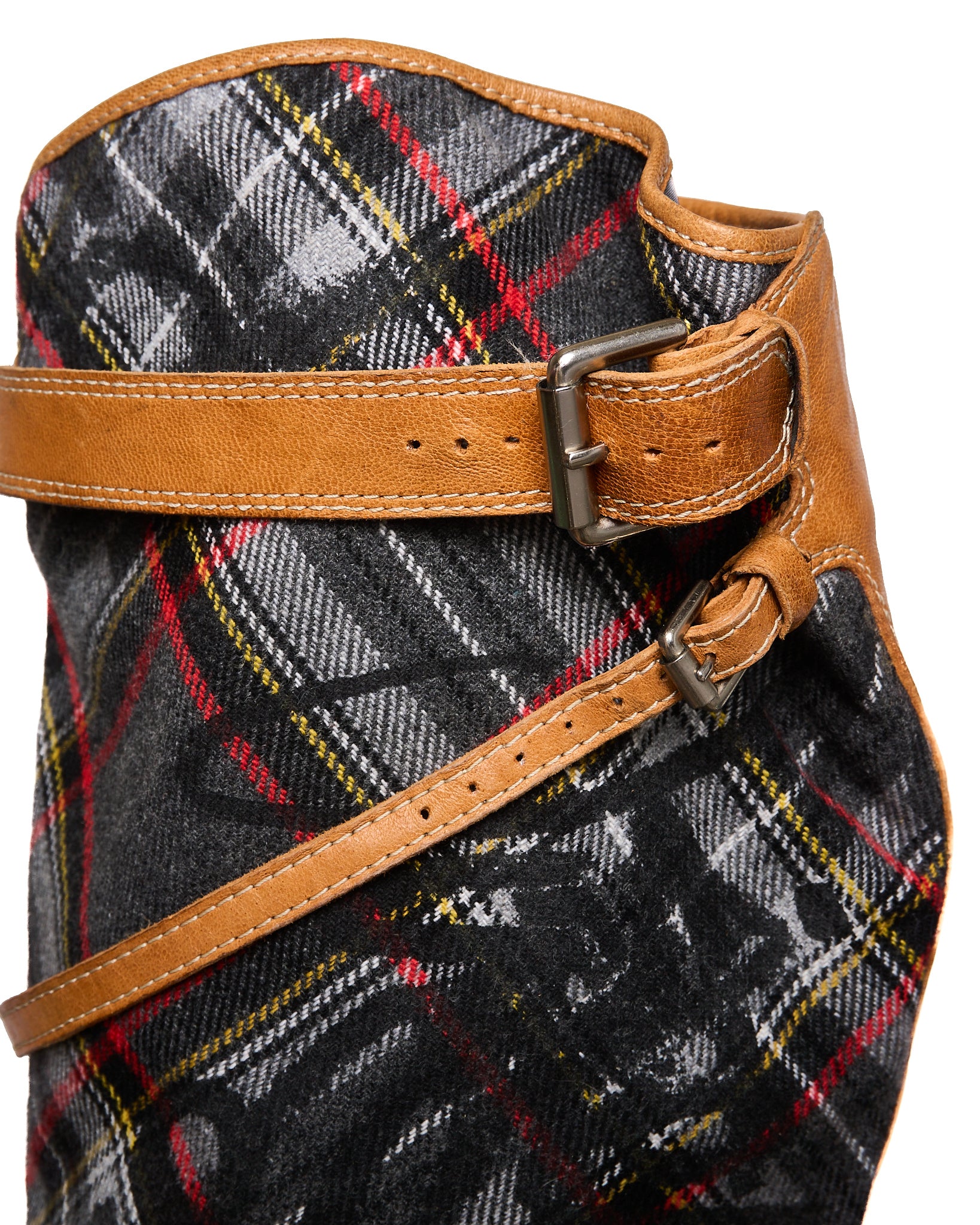 2006 Vivienne Westwood X Nine West Tartan Gladiator Knee High Boots