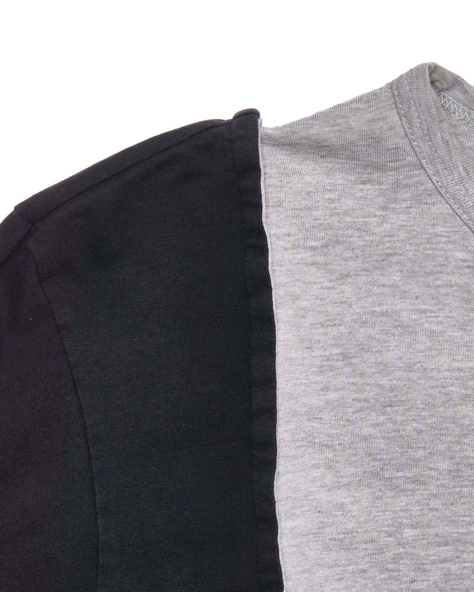 Mid 00s COMME des GARÇONS HOMME Navy & Heather Gray Panelled Long Sleeve Tee