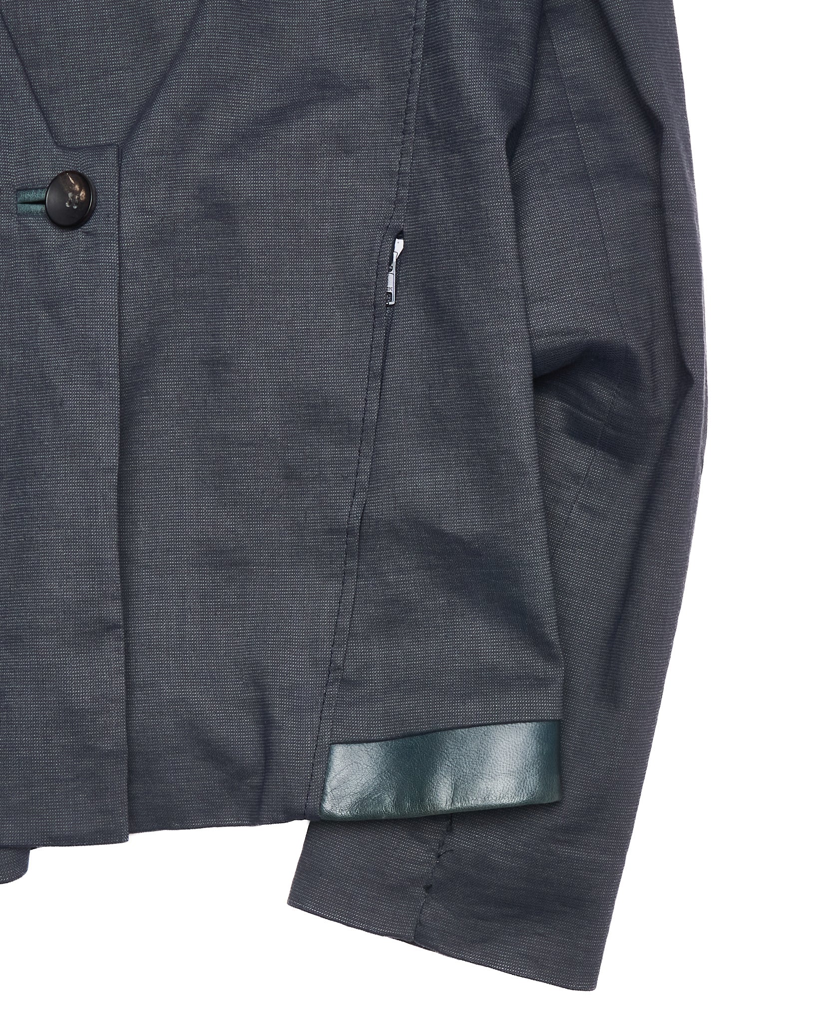 2010s Helmut Lang Leather Accent Panel Blazer