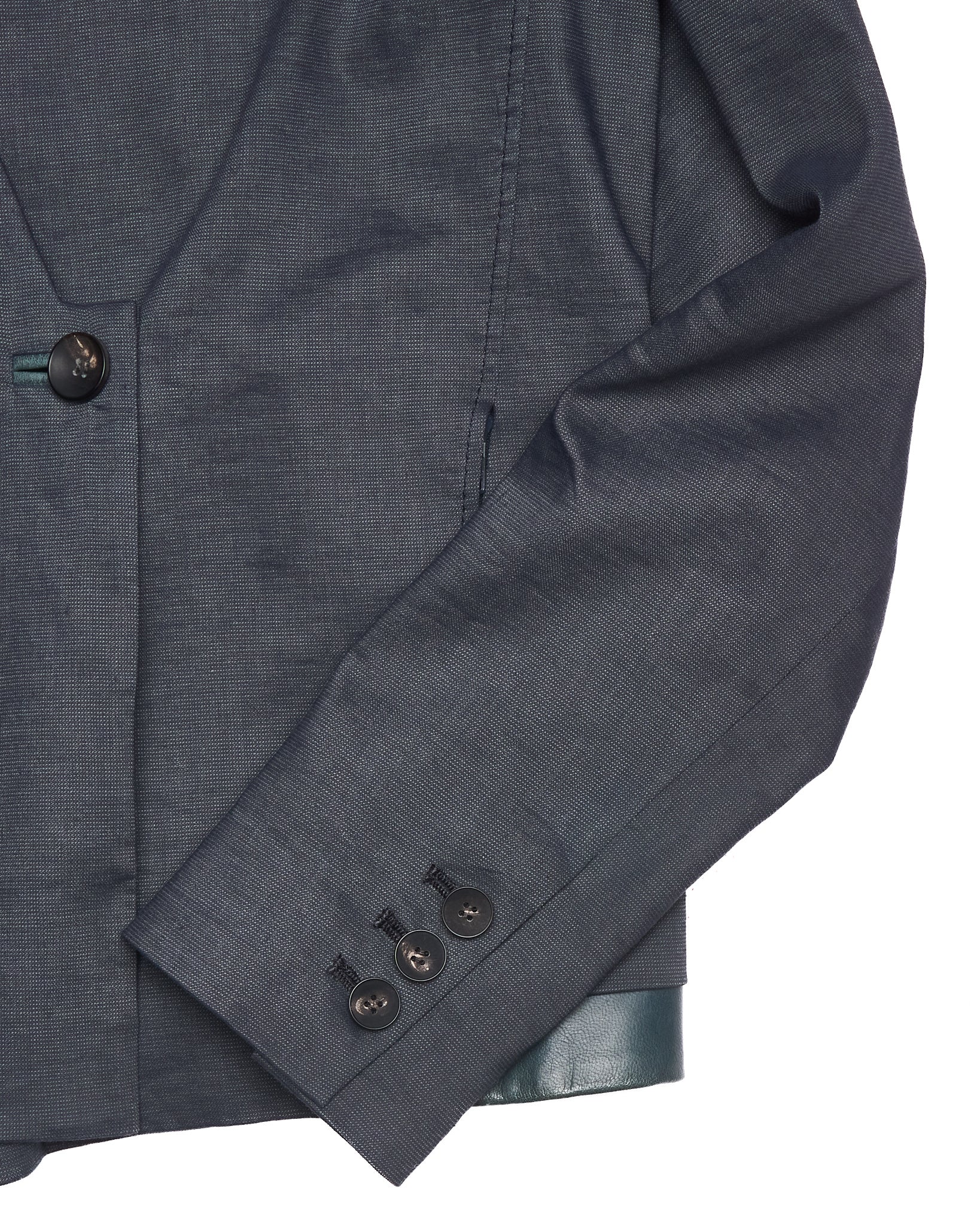 2010s Helmut Lang Leather Accent Panel Blazer