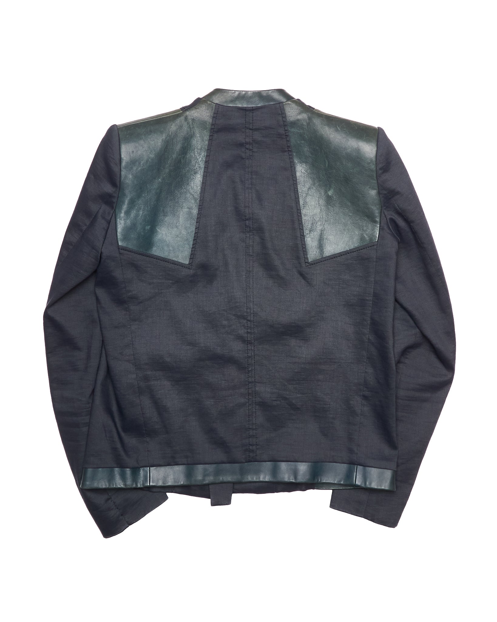 2010s Helmut Lang Leather Accent Panel Blazer