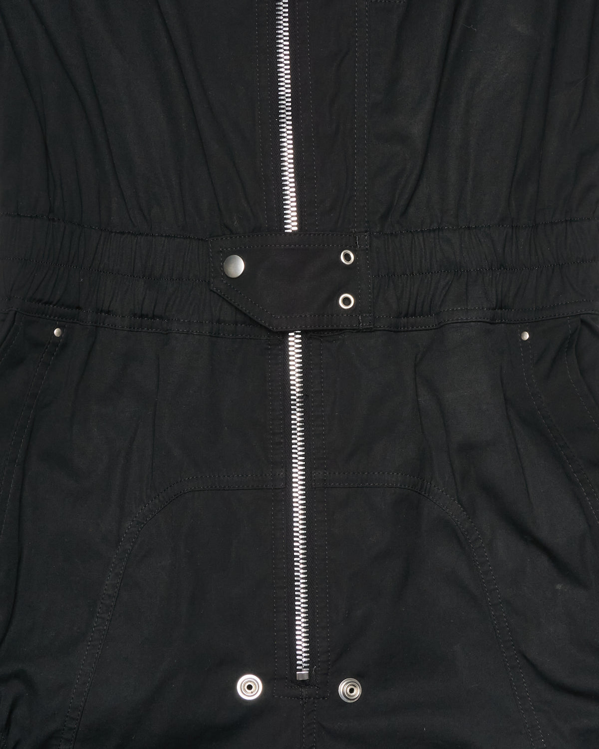 S/S23 Rick Owens "EDFU" Black Bauhaus Cargo Larry Flight Jumpsuit