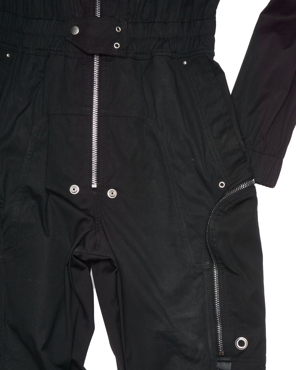 S/S23 Rick Owens "EDFU" Black Bauhaus Cargo Larry Flight Jumpsuit