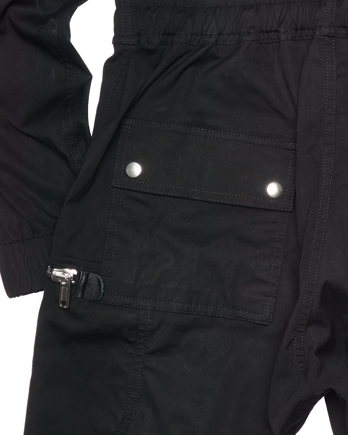 S/S23 Rick Owens "EDFU" Black Bauhaus Cargo Larry Flight Jumpsuit