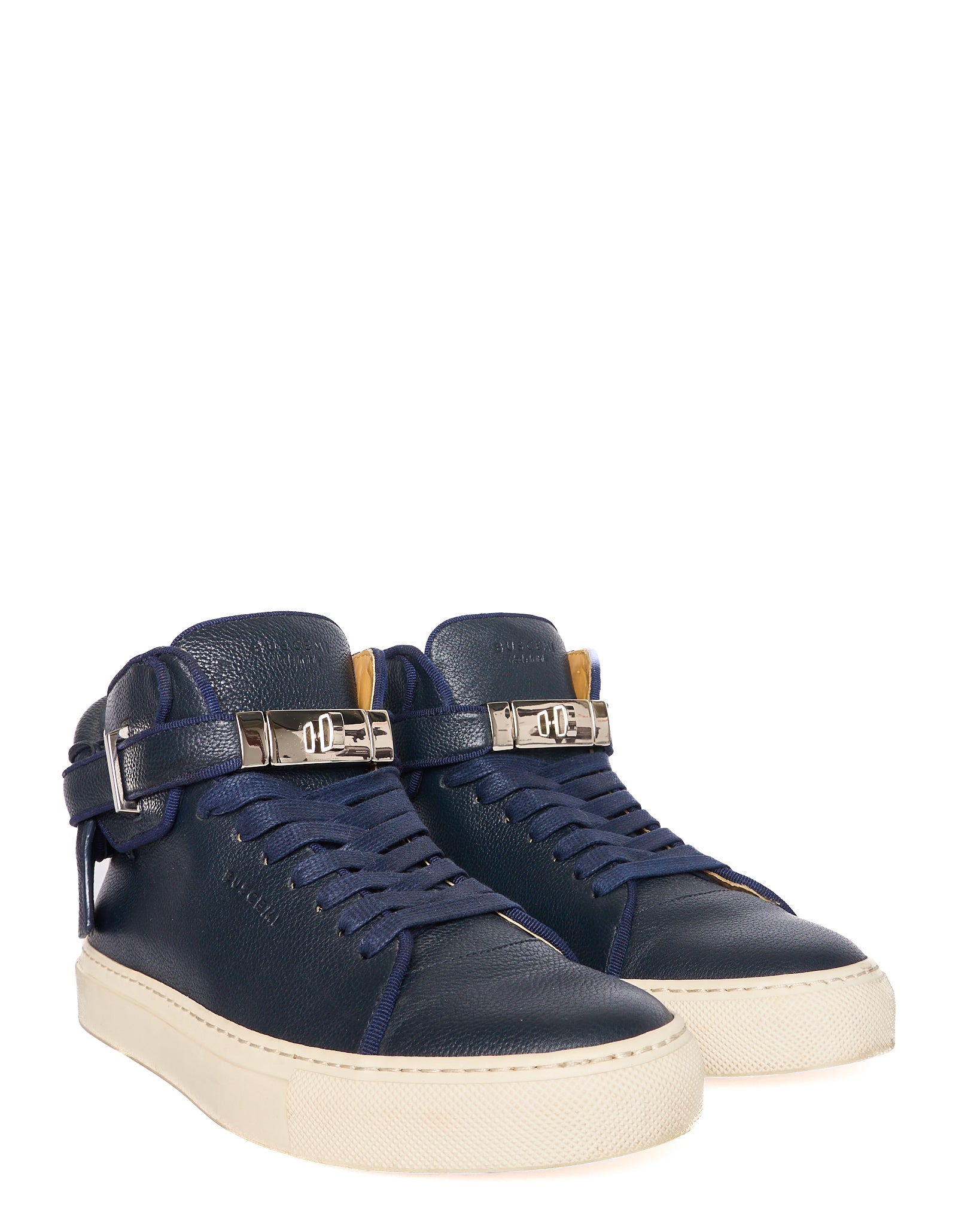 Buscemi 100MM High-Top Navy Lock Sneaker
