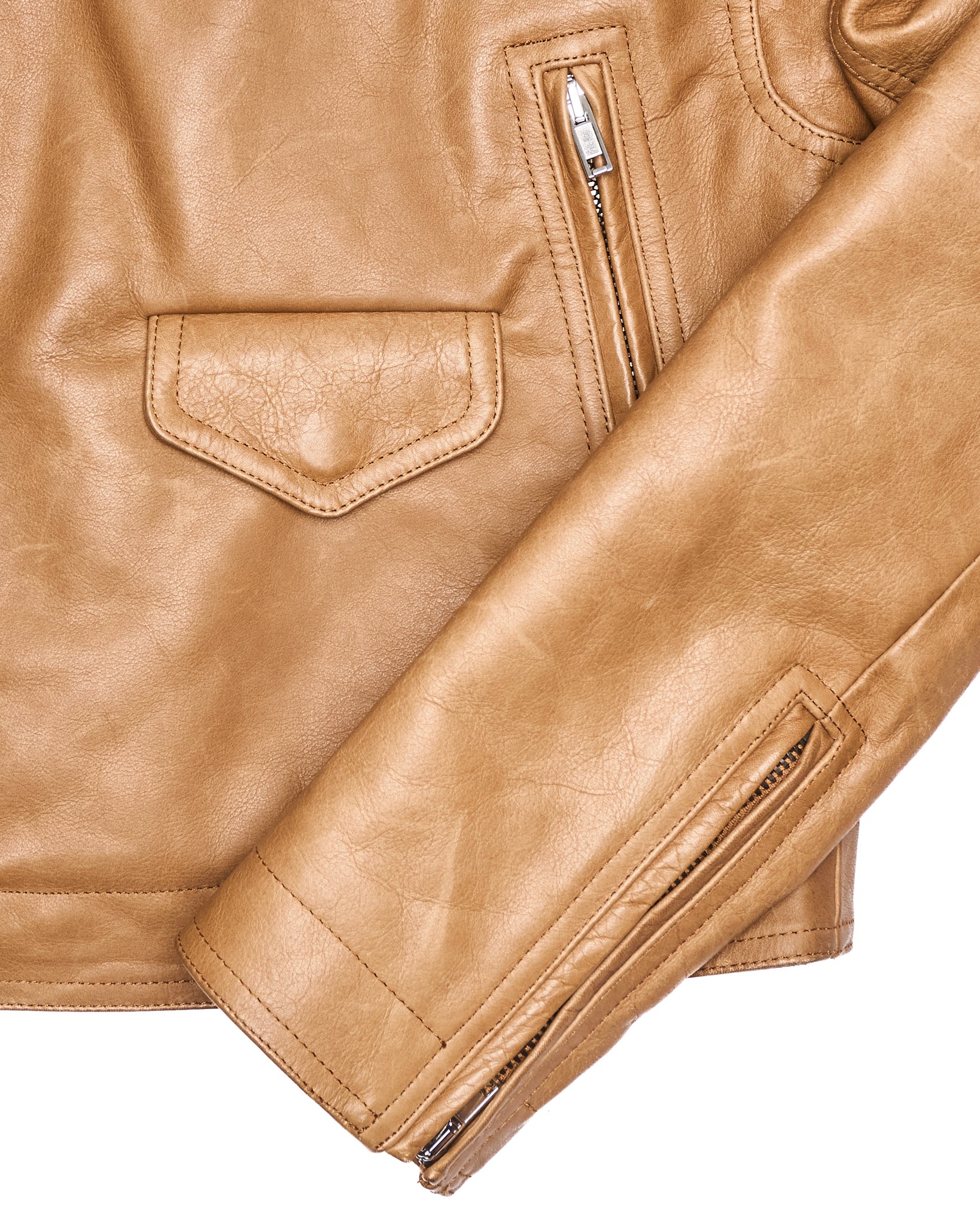 A/W16 Rick Owens "MASTODON" CAMEL Heavy Calfskin Leather Stooges Jacket