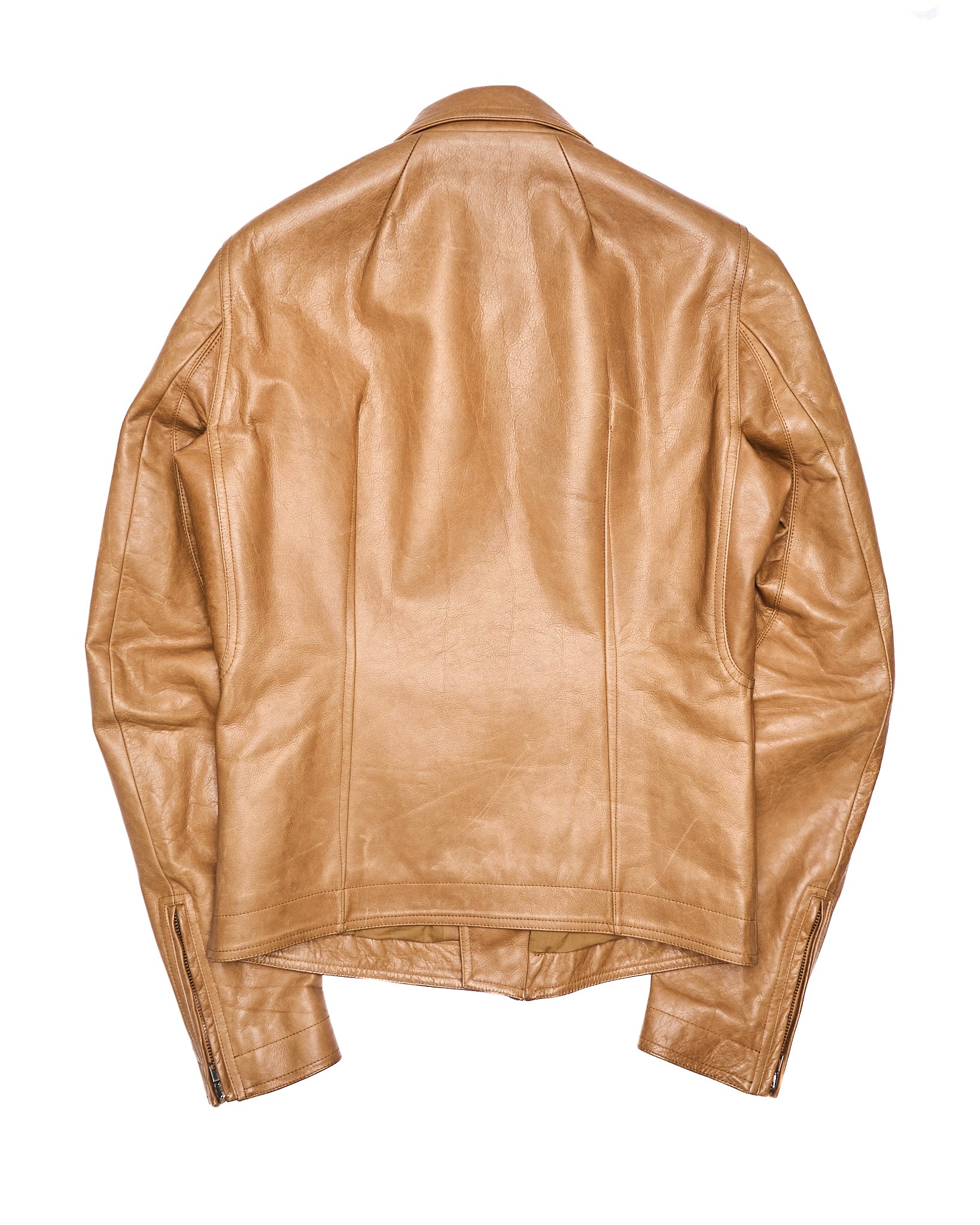 A/W16 Rick Owens "MASTODON" CAMEL Heavy Calfskin Leather Stooges Jacket