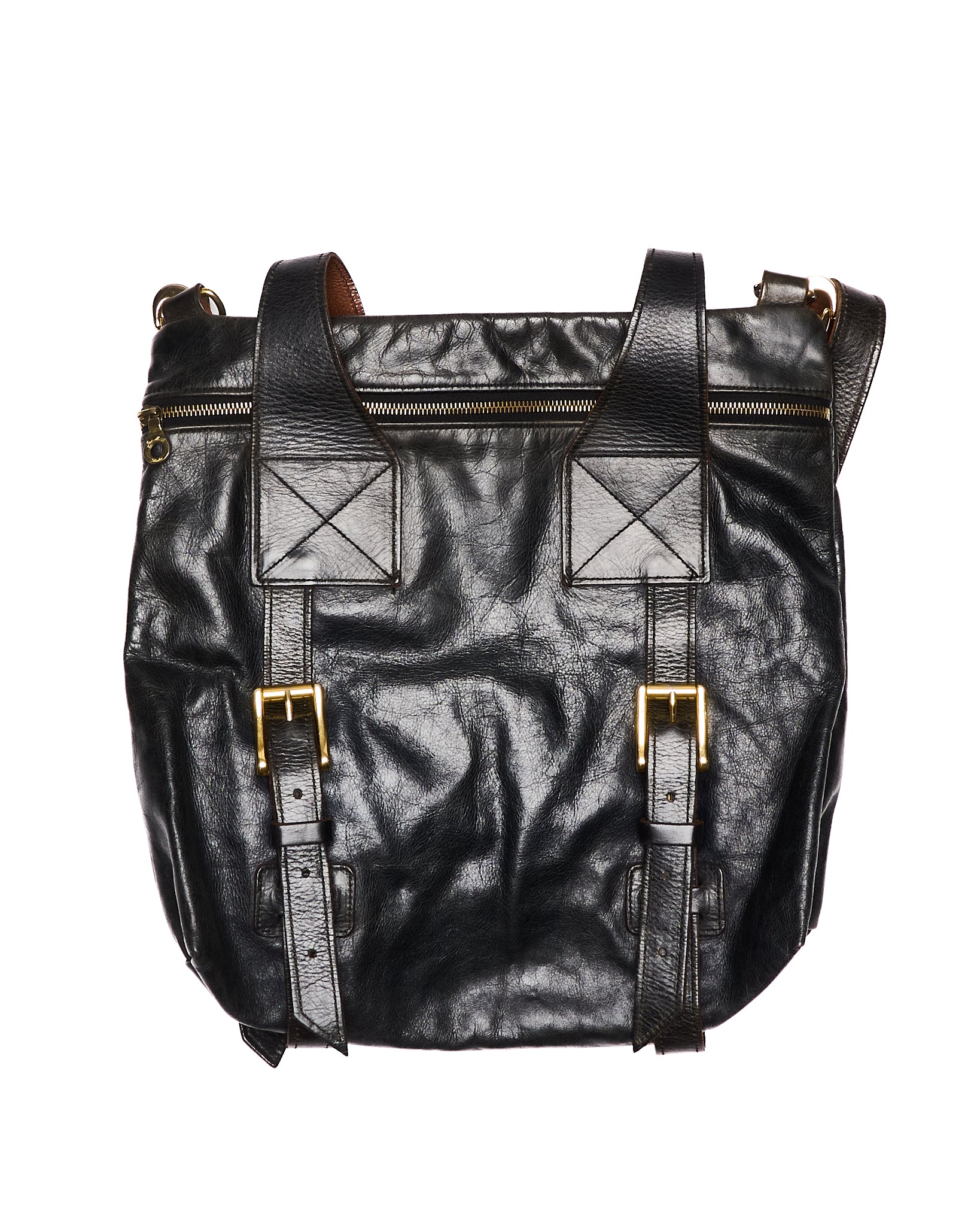 Early 00s Jas M.B Leather Messenger Bag