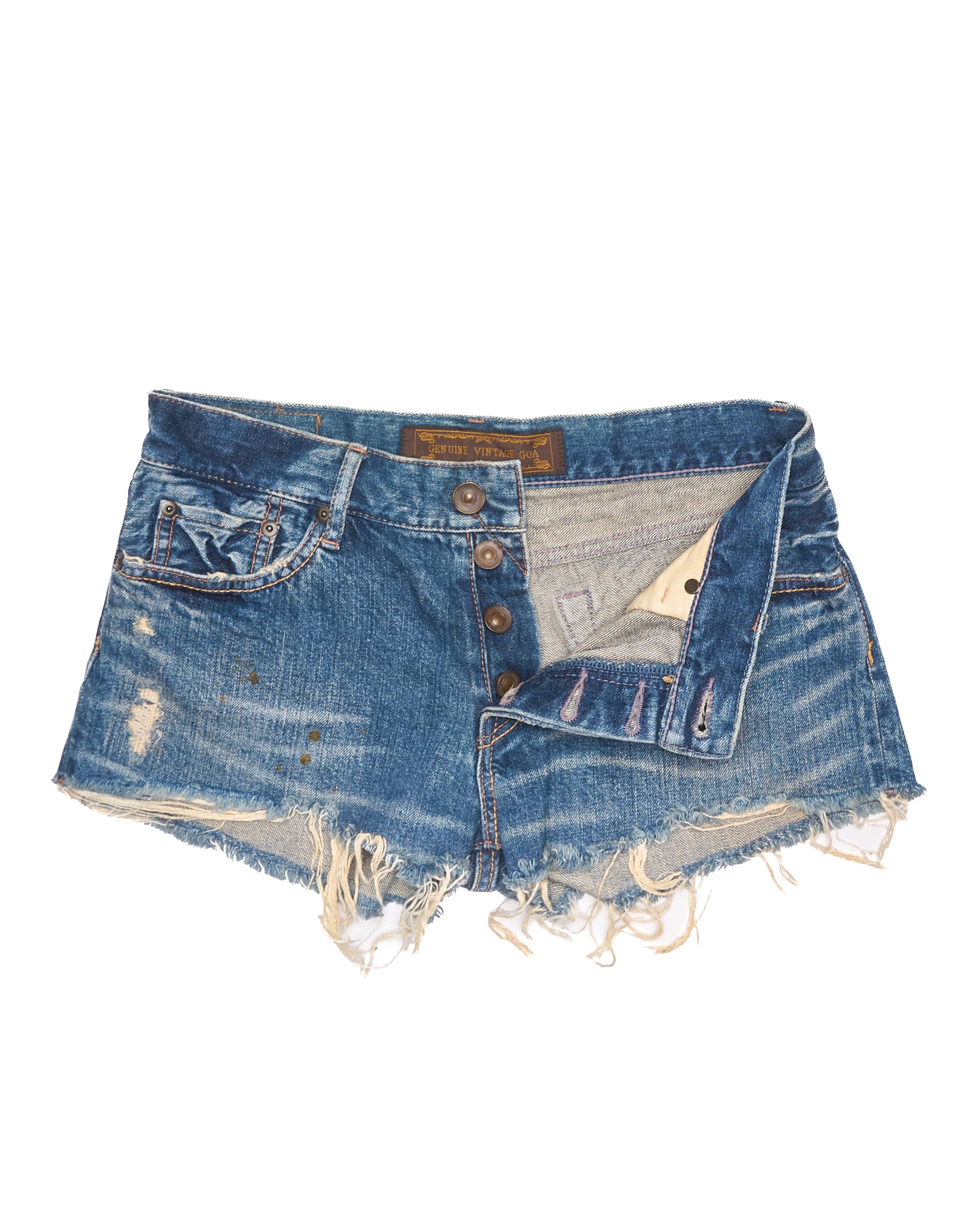 Early 00s GOA Mini Distressed Denim Shorts