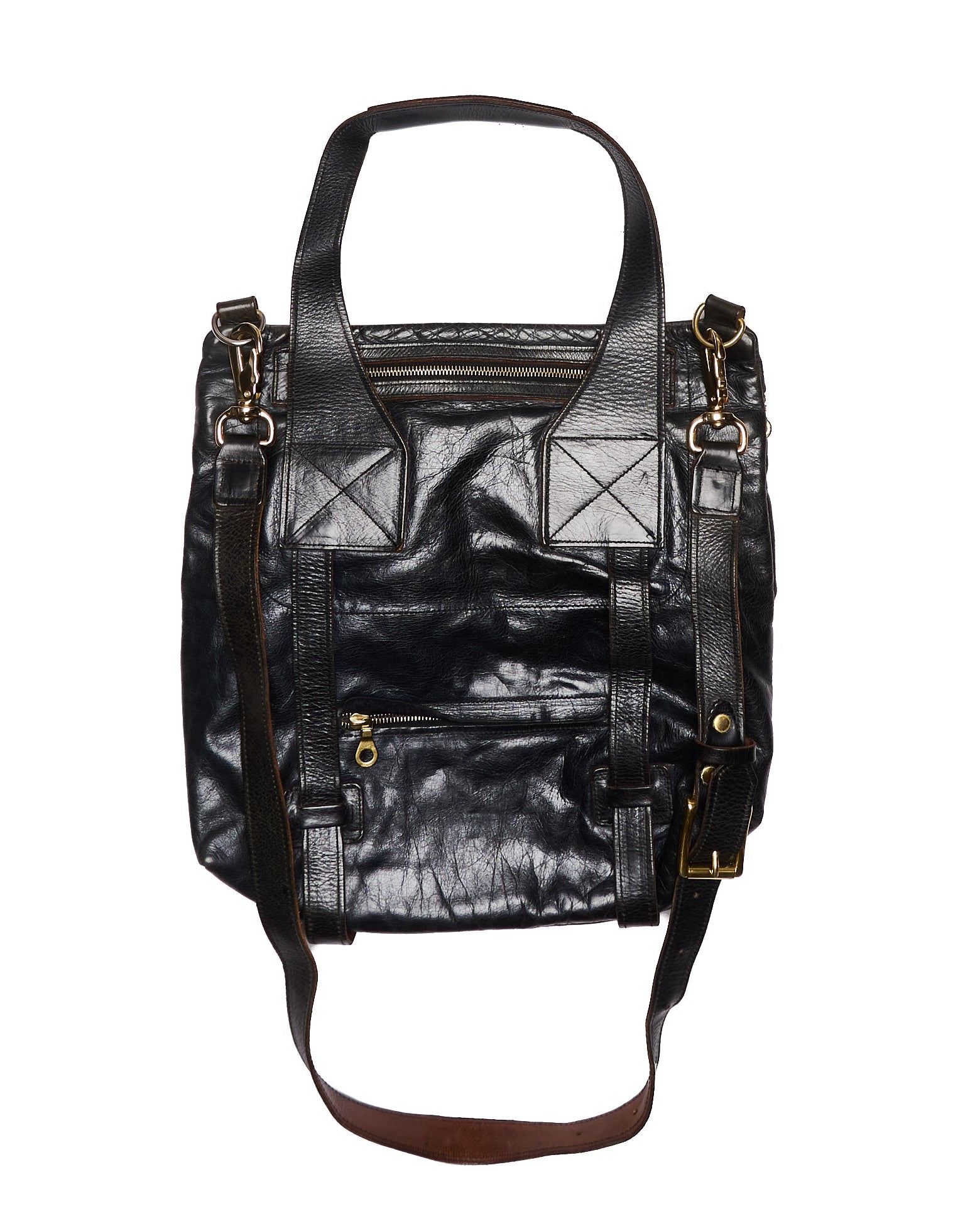 Early 00s Jas M.B Leather Messenger Bag