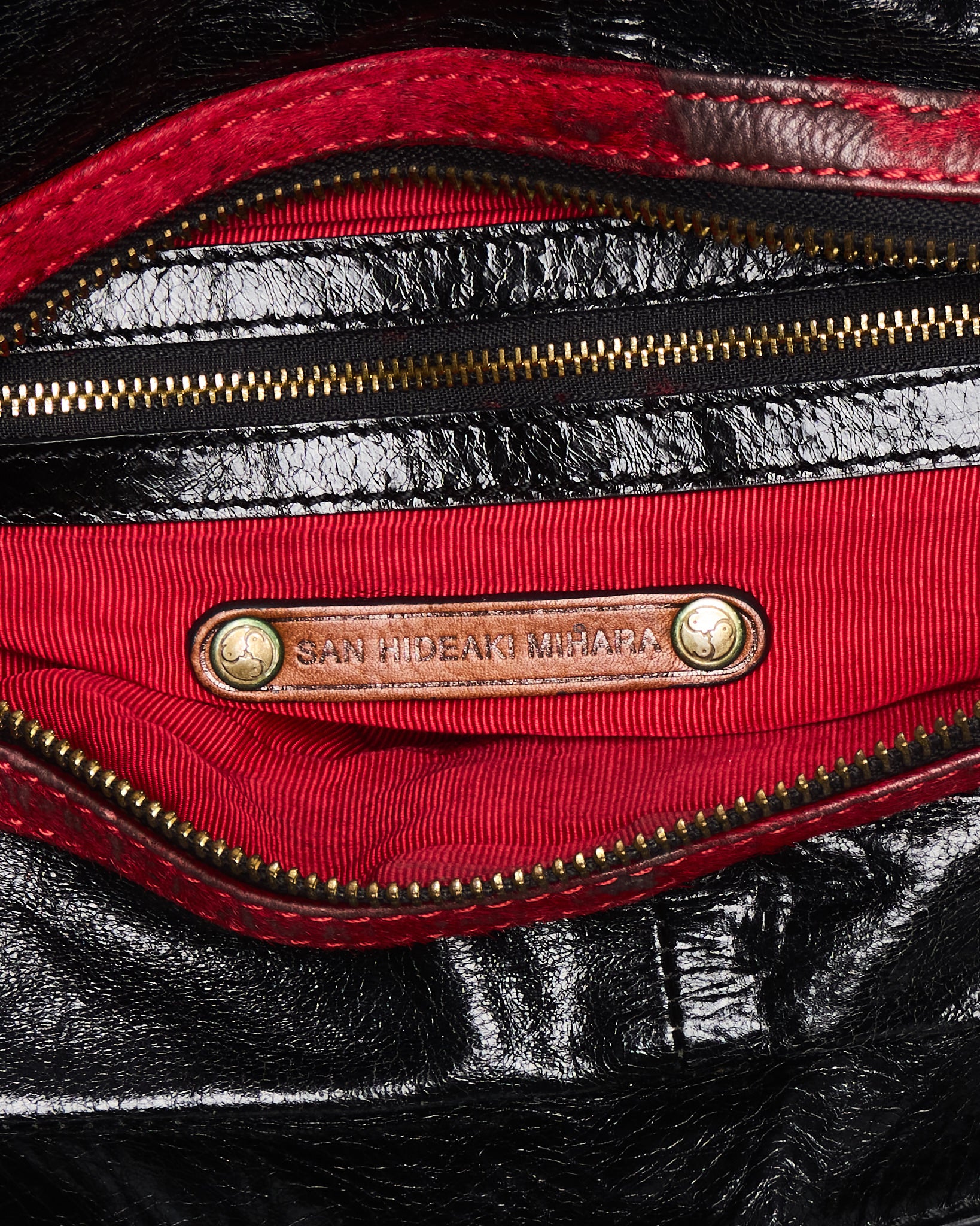 Early 00s SAN Hideaki Mihara Leather Boston Bag