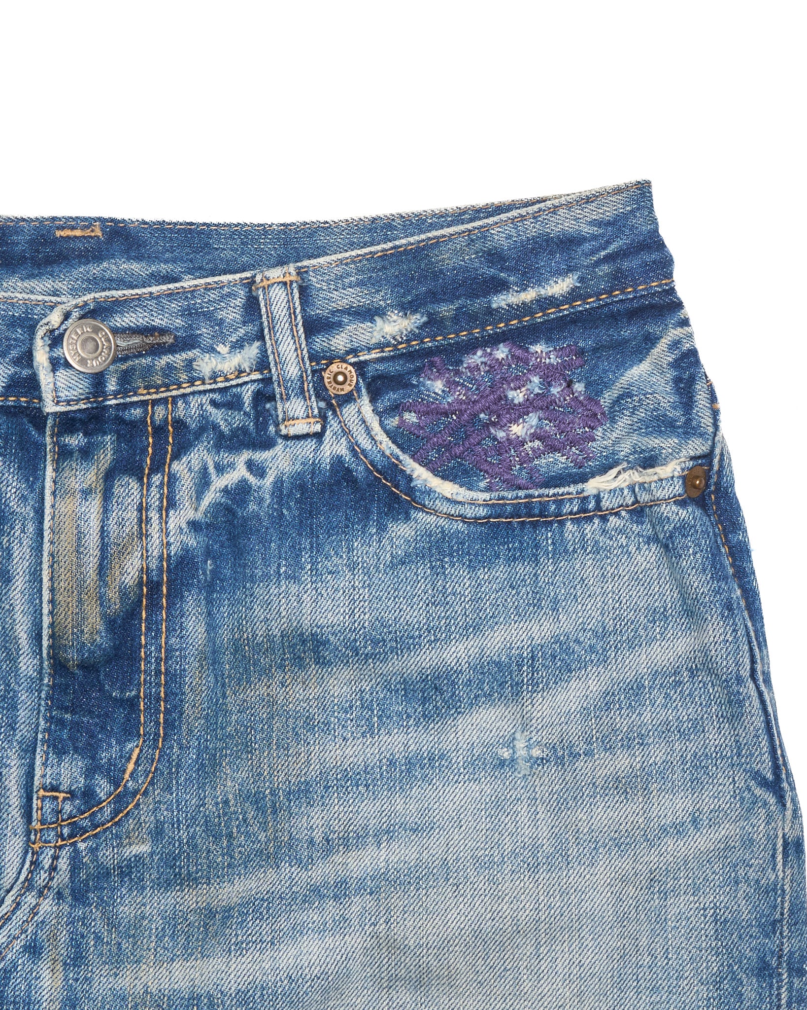 Hysteric Glamour ‘Kinky’ Reconstructed Studded Denim Skirt
