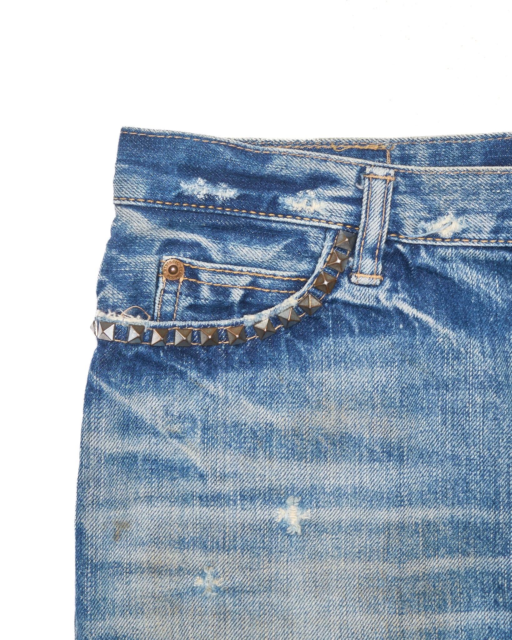 Hysteric Glamour ‘Kinky’ Reconstructed Studded Denim Skirt