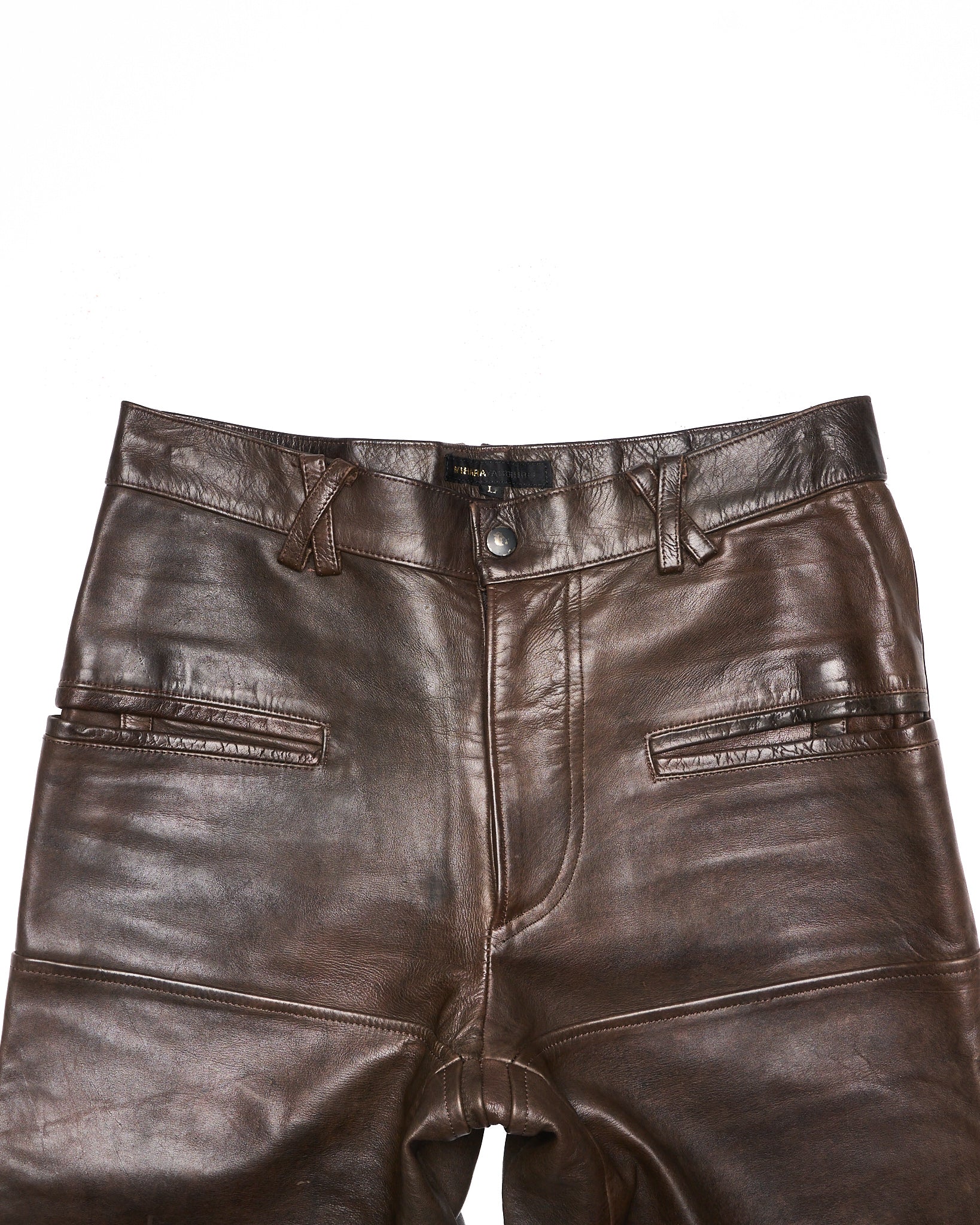 Late 90s MiharaYasuhiro Dark Brown Kangaroo Leather Wide Leg Pants