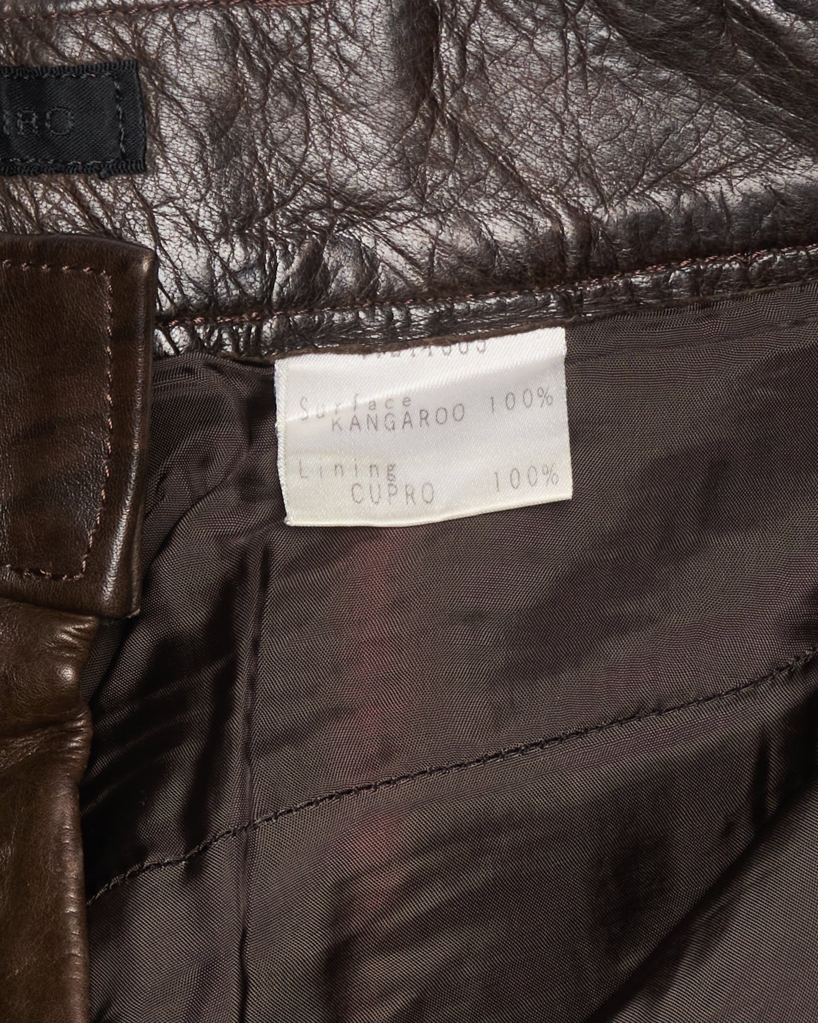 Late 90s MiharaYasuhiro Dark Brown Kangaroo Leather Wide Leg Pants