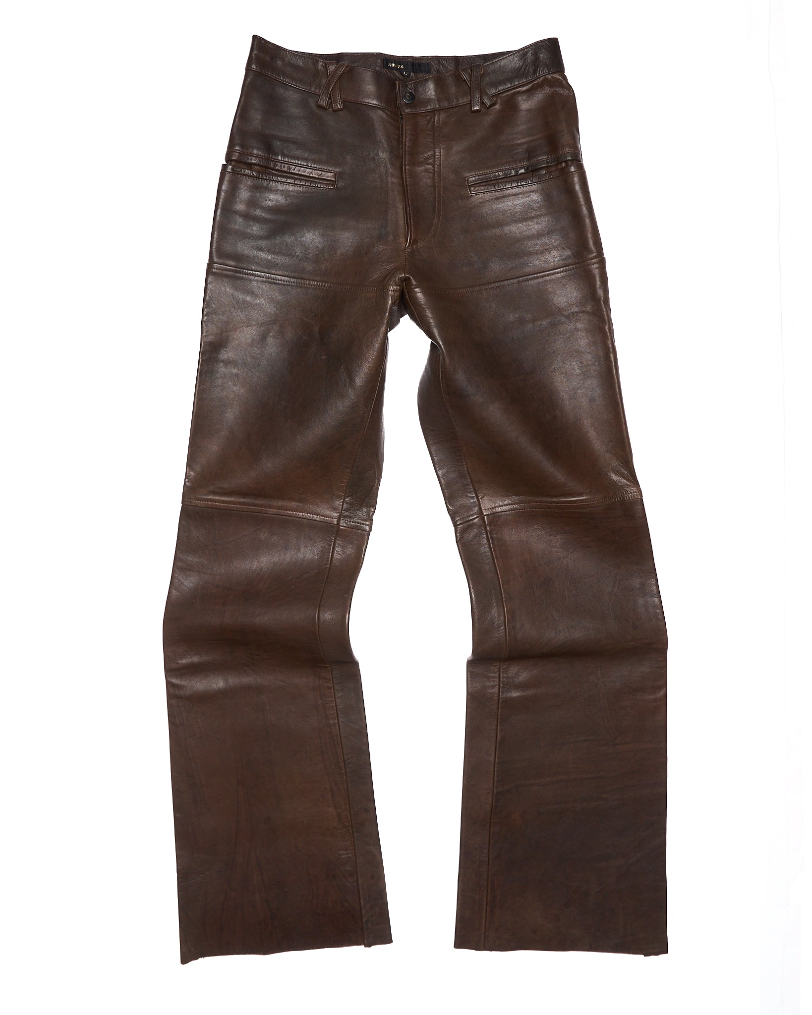 Late 90s MiharaYasuhiro Dark Brown Kangaroo Leather Wide Leg Pants