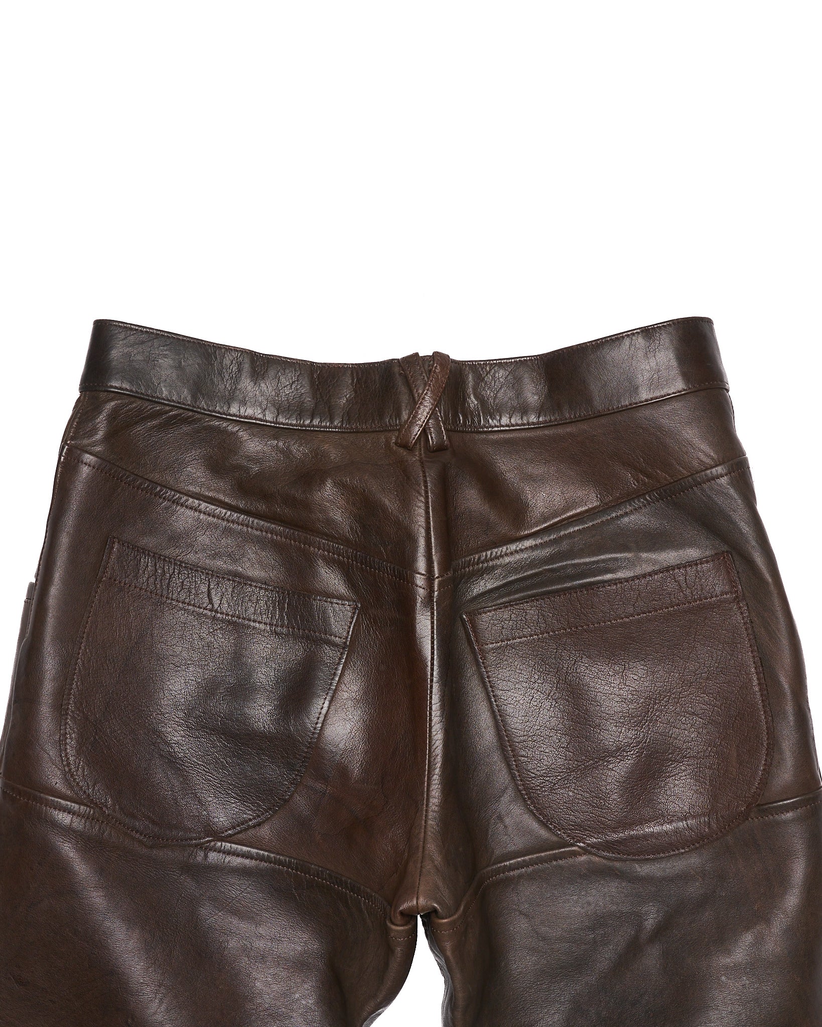 Late 90s MiharaYasuhiro Dark Brown Kangaroo Leather Wide Leg Pants