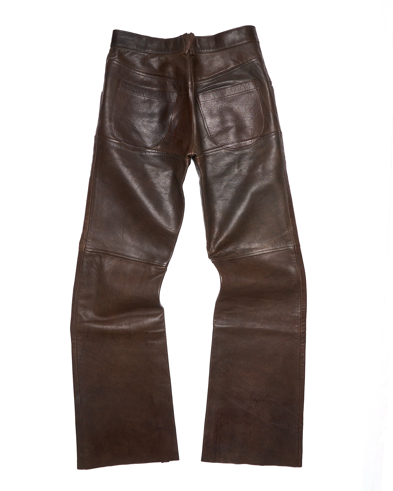 Late 90s MiharaYasuhiro Dark Brown Kangaroo Leather Wide Leg Pants