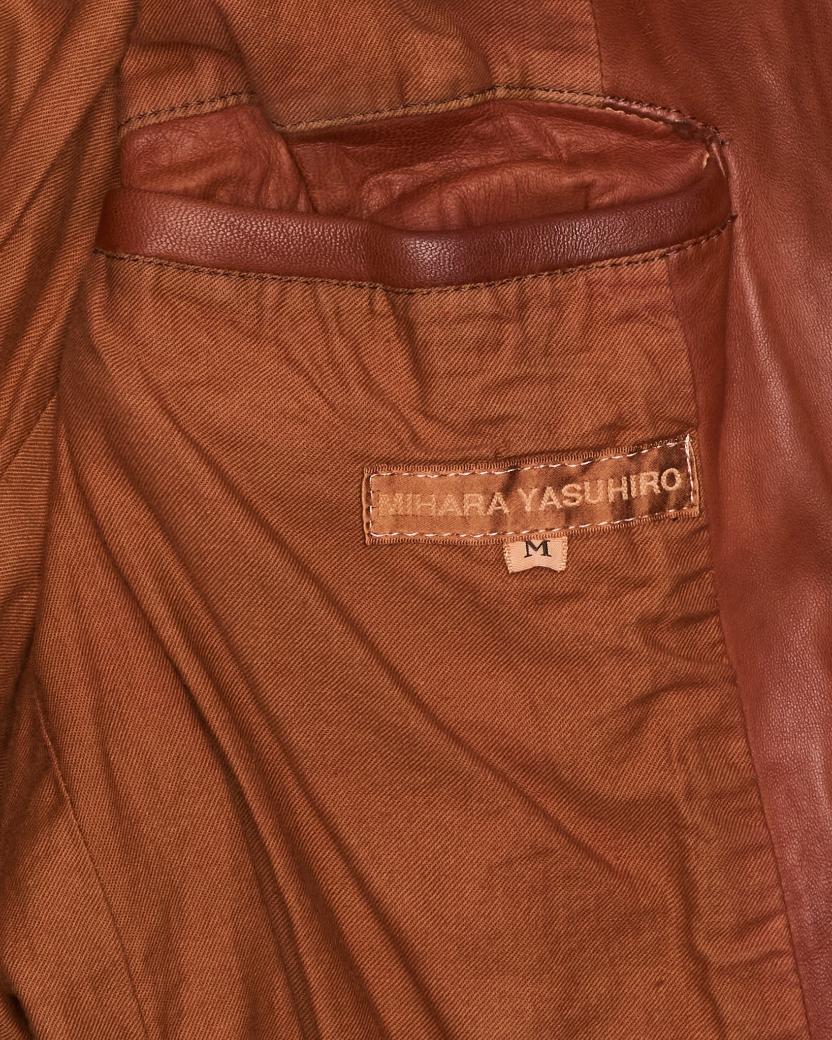 A/W02 Mihara Yasuhiro Over-dyed Distressed Sheepskin Leather Jacket