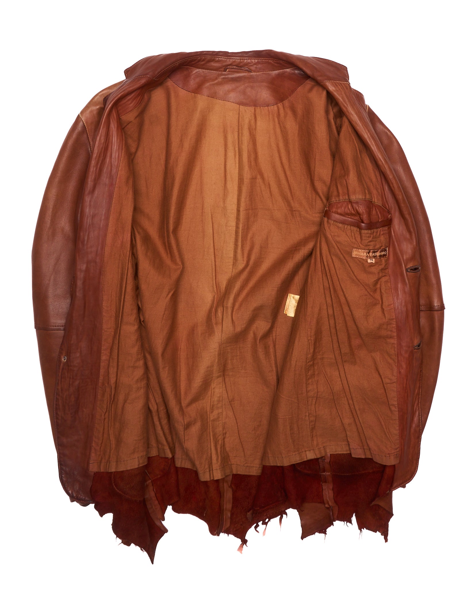 A/W02 Mihara Yasuhiro Over-dyed Distressed Sheepskin Leather Jacket