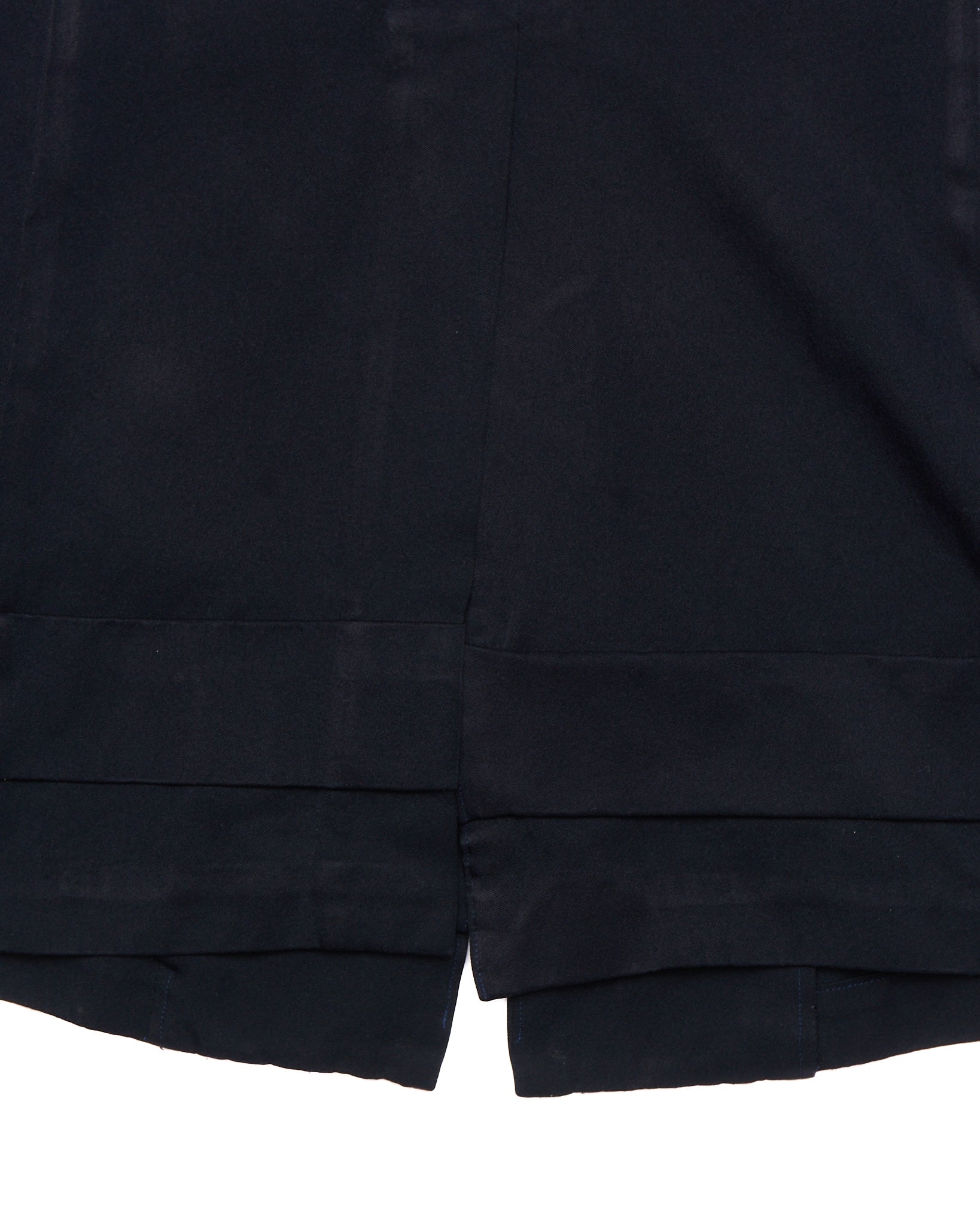 A/W13 COMME des GARÇONS HOMME PLUS Dark Navy Hem Strap Poly Long Blazer