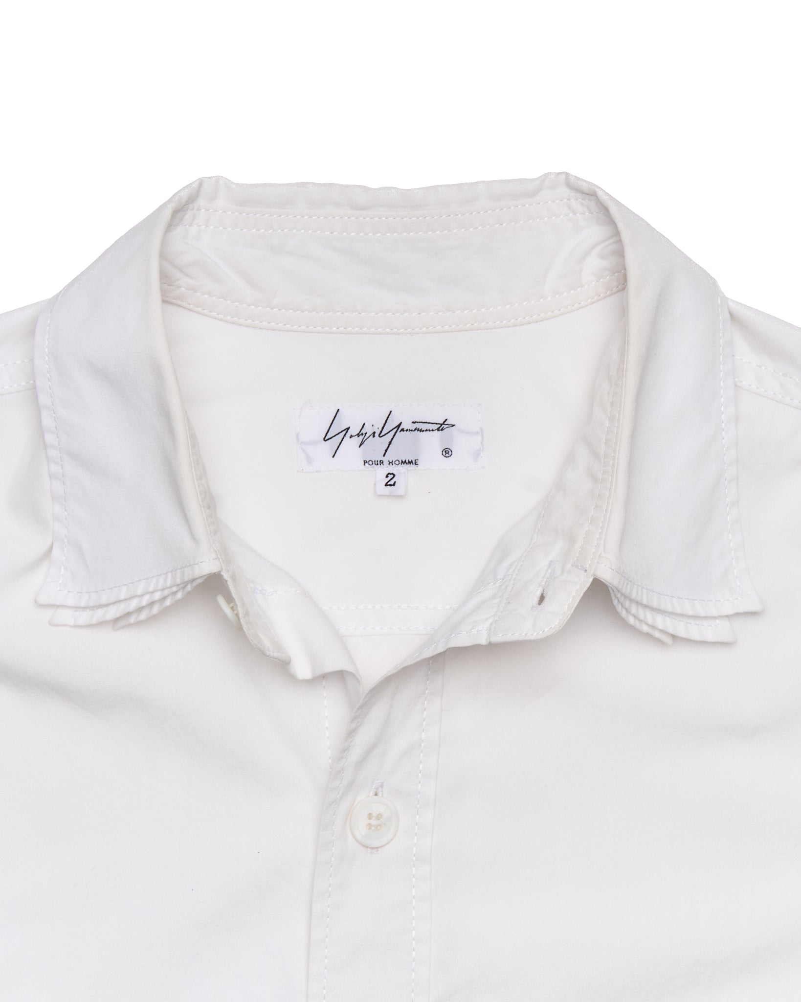 F/W18 Yohji Yamamoto POUR HOMME Oversized White Triple Collar Utility Shirt
