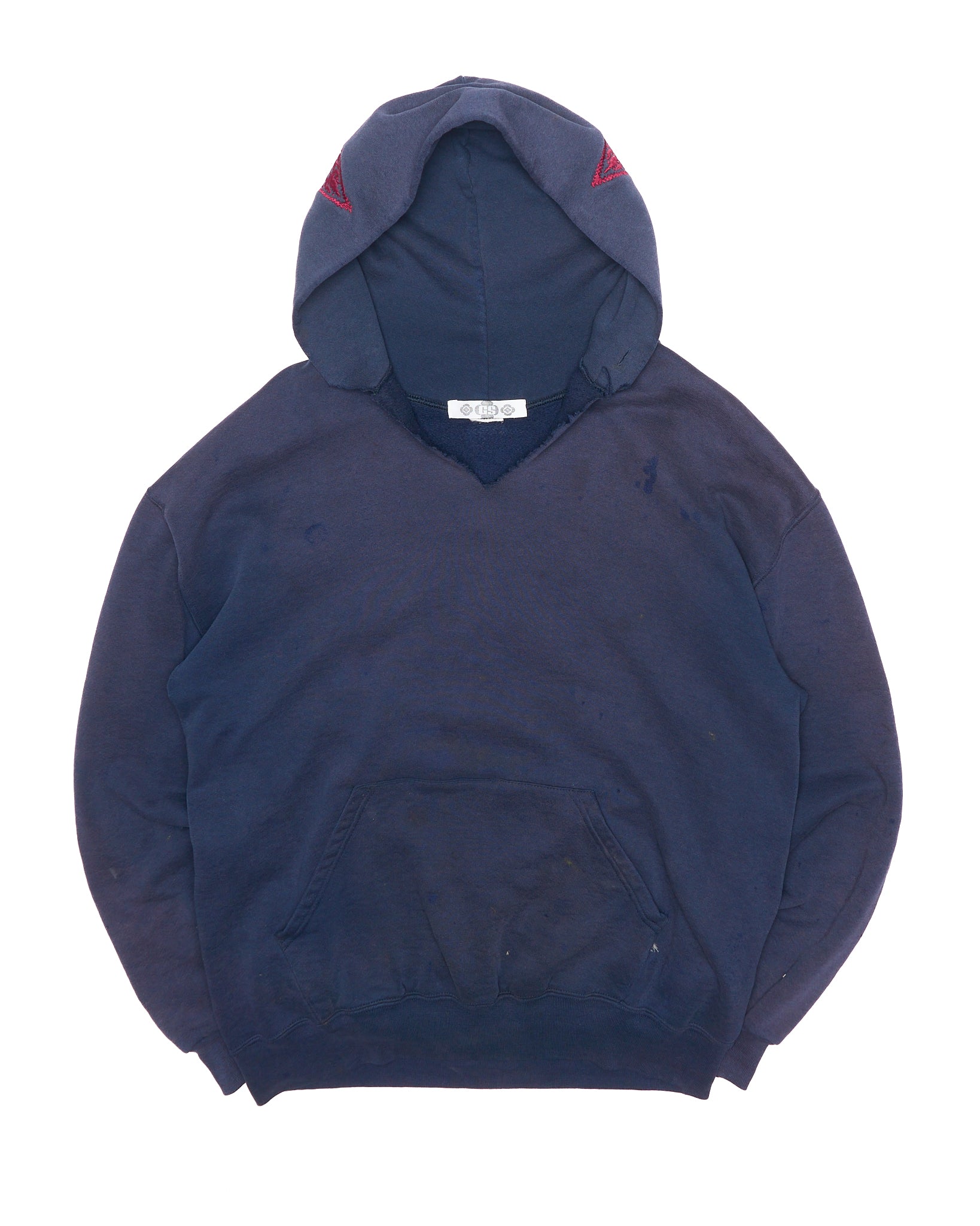 DenimDealer x Knock Twice™ GS Navy Thrashed Burgundy Crest Hoodie