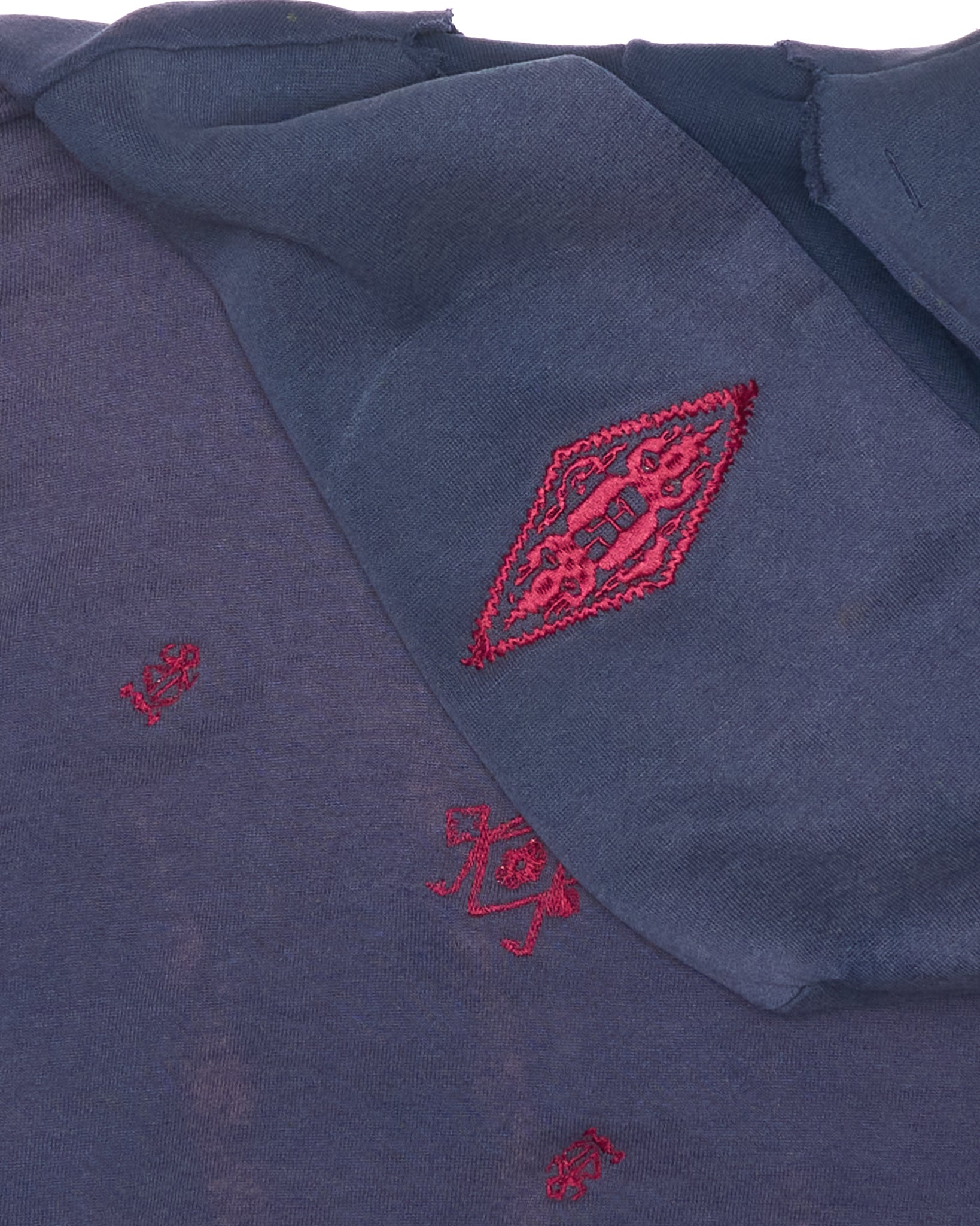 DenimDealer x Knock Twice™ GS Navy Thrashed Burgundy Crest Hoodie